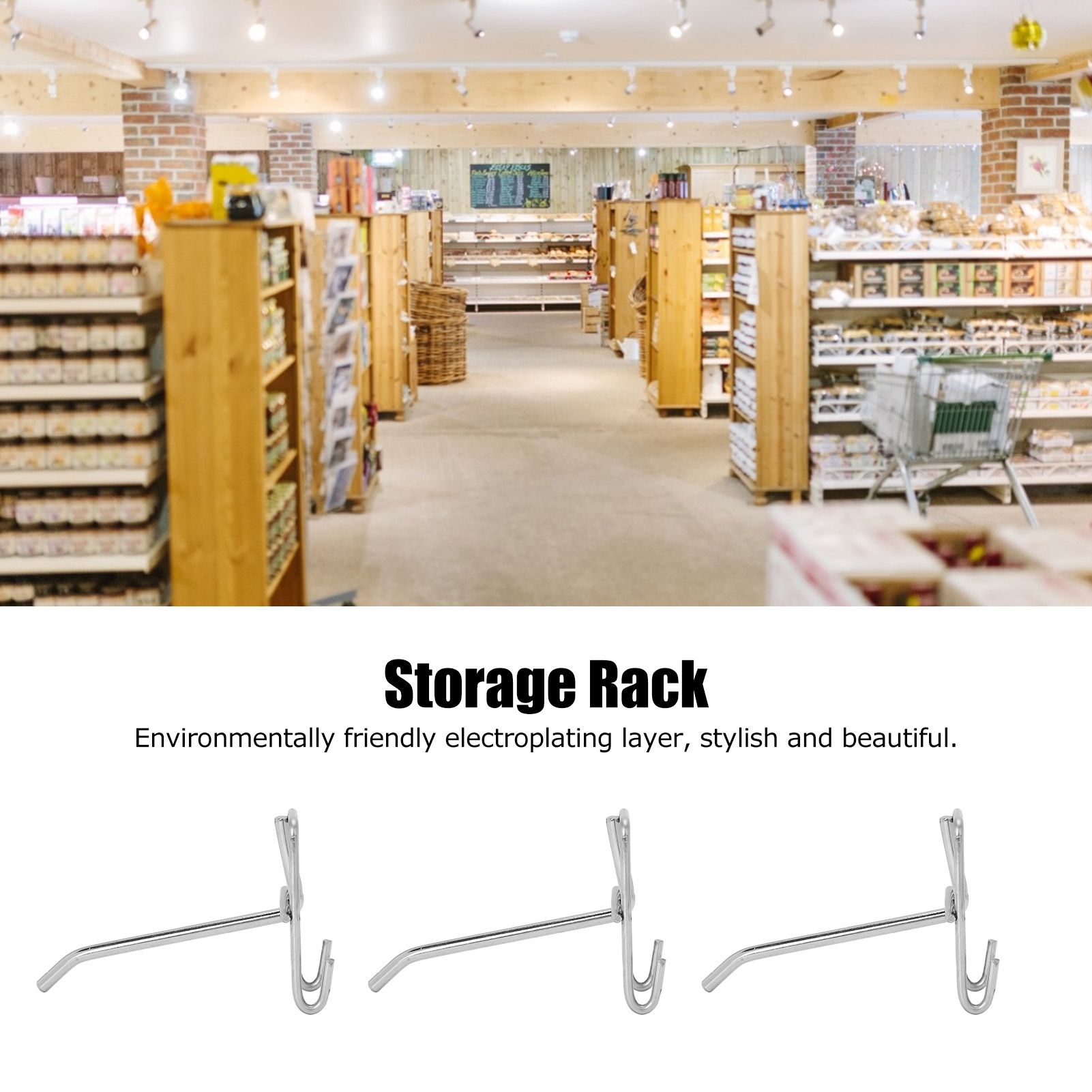 30pcs Supermarket Hook Iron Grid Shelf Hook Jewelry Display Shelf Hook 3.5mm view 12