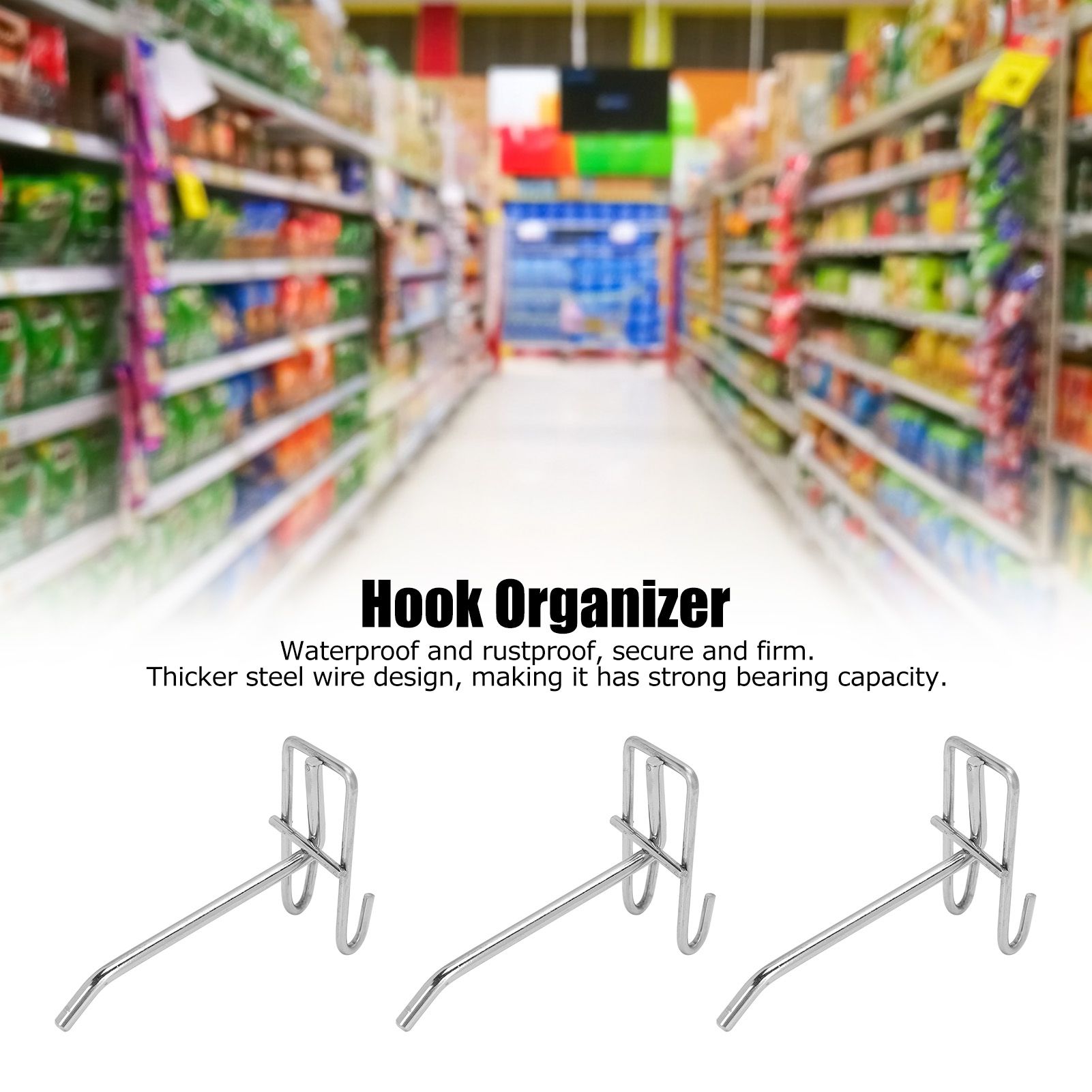 30pcs Supermarket Hook Iron Grid Shelf Hook Jewelry Display Shelf Hook 3.5mm view 13