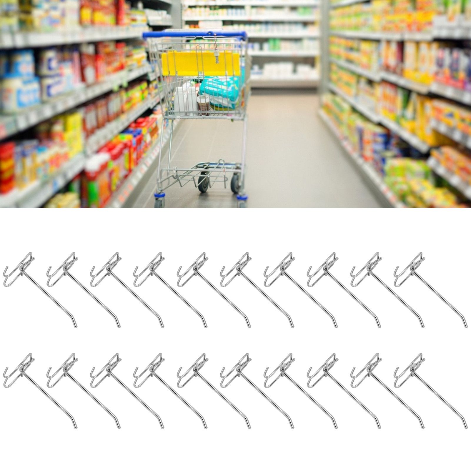 30pcs Supermarket Hook Iron Grid Shelf Hook Jewelry Display Shelf Hook 3.5mm view 9