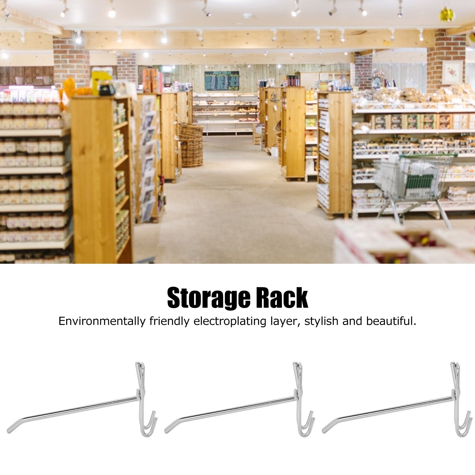 30pcs Supermarket Hook Iron Grid Shelf Hook Jewelry Display Shelf Hook 3.5mm view 12