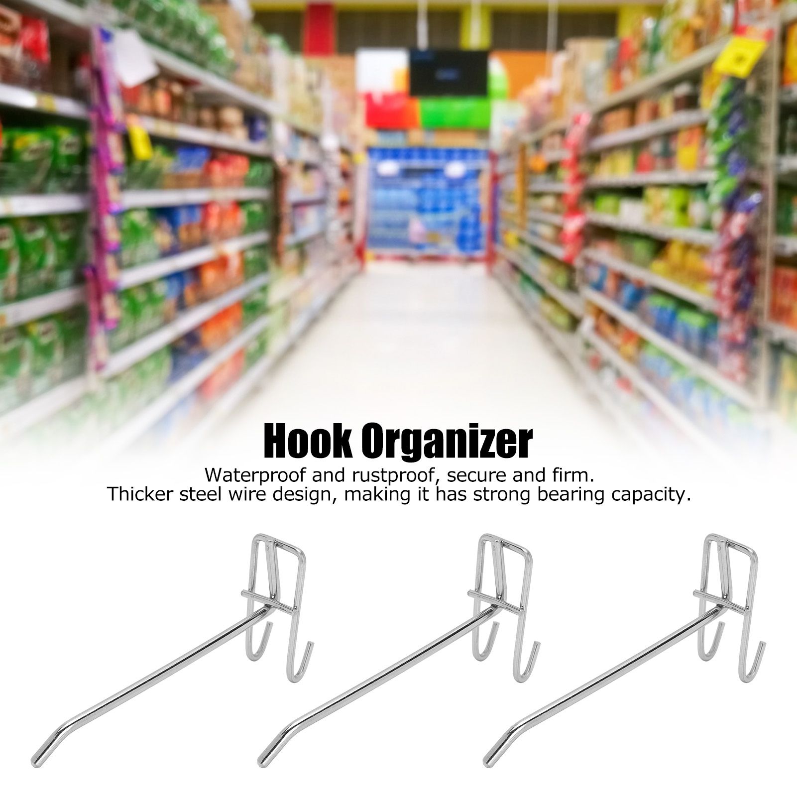 30pcs Supermarket Hook Iron Grid Shelf Hook Jewelry Display Shelf Hook 3.5mm view 13