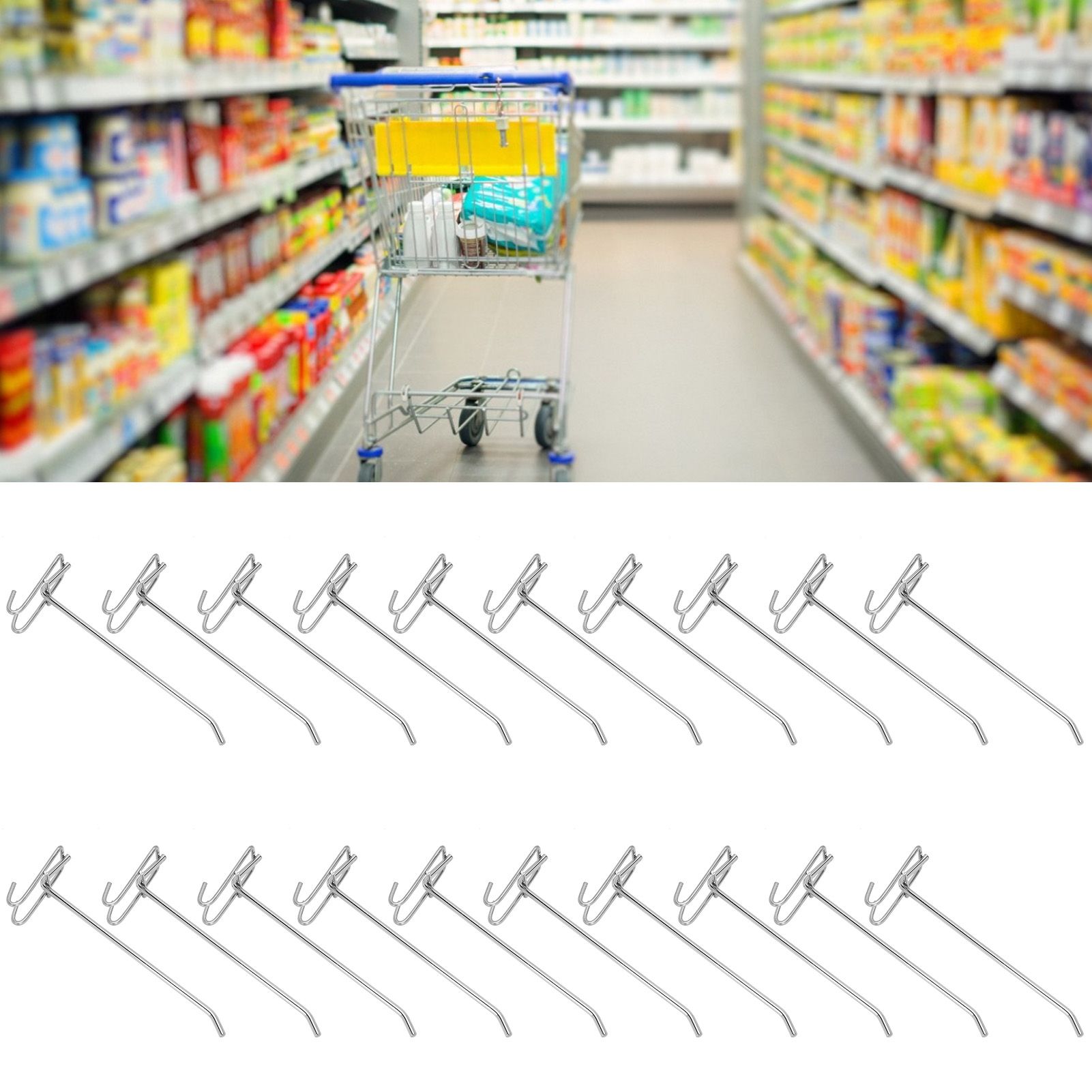 30pcs Supermarket Hook Iron Grid Shelf Hook Jewelry Display Shelf Hook 3.5mm view 9