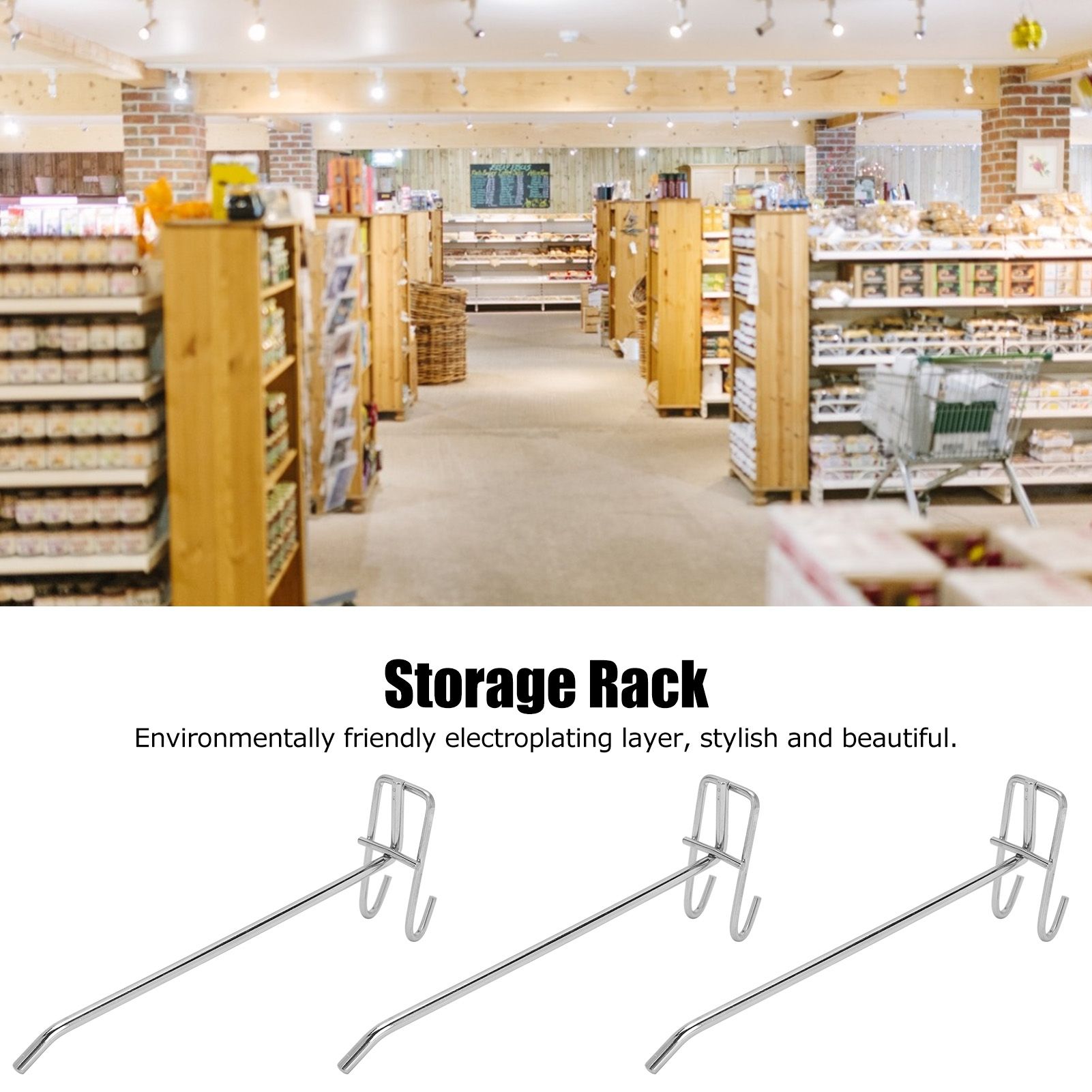 30pcs Supermarket Hook Iron Grid Shelf Hook Jewelry Display Shelf Hook 3.5mm view 12