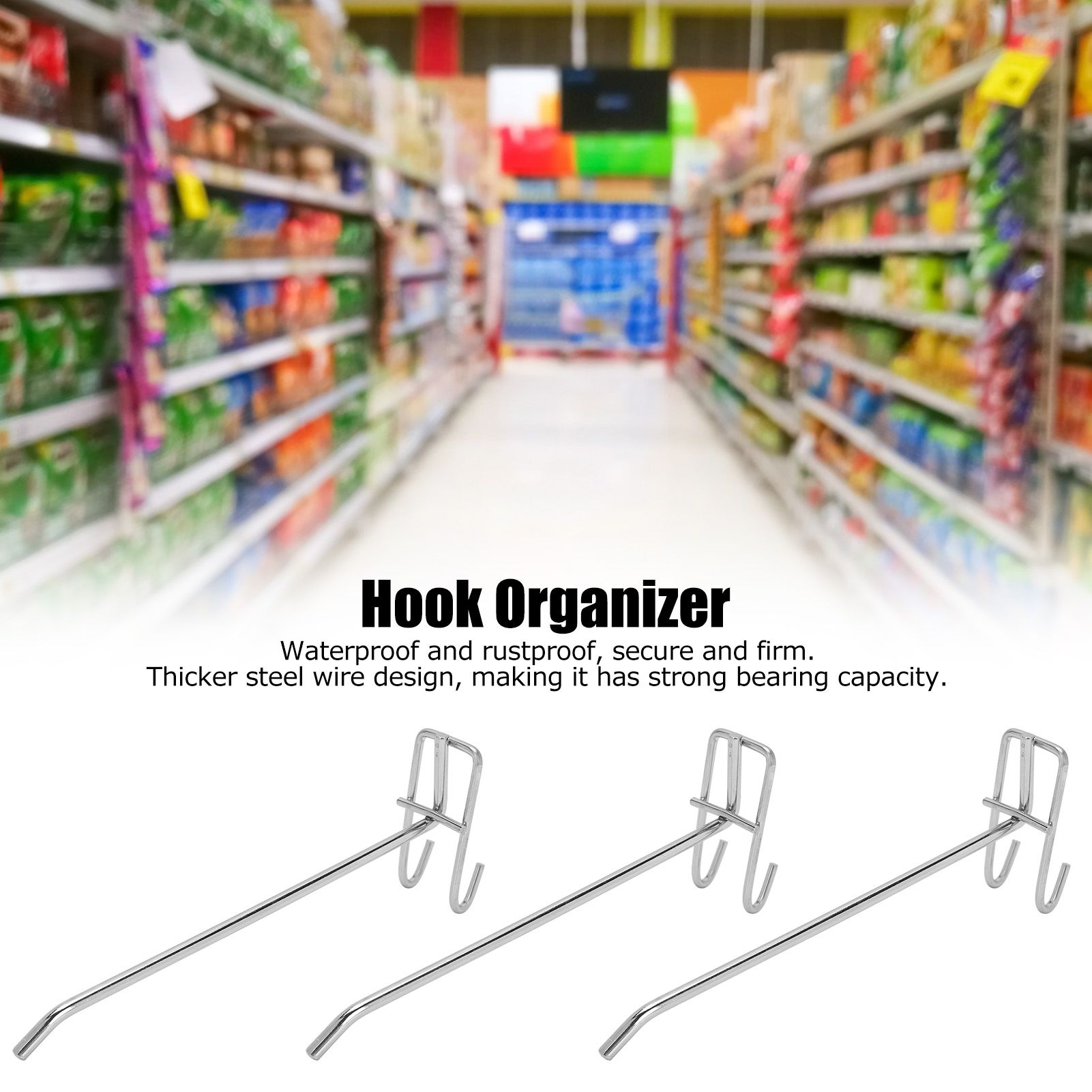 30pcs Supermarket Hook Iron Grid Shelf Hook Jewelry Display Shelf Hook 3.5mm view 13