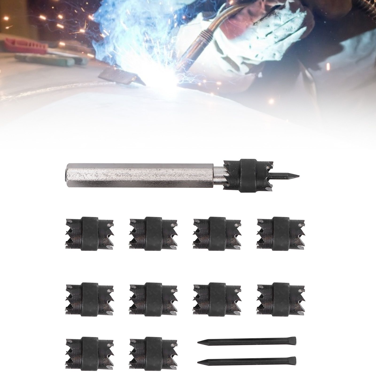 13Pcs Spot Weld Cutter Set 3/8in Spot Weld Cutter Remover Drill Bits Tool with view 9