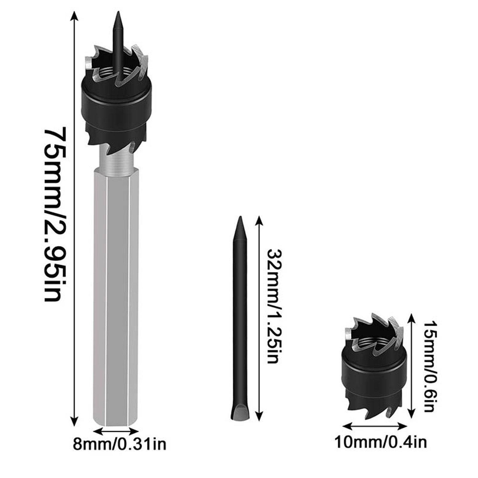 13Pcs Spot Weld Cutter Set 3/8in Spot Weld Cutter Remover Drill Bits Tool with view 13