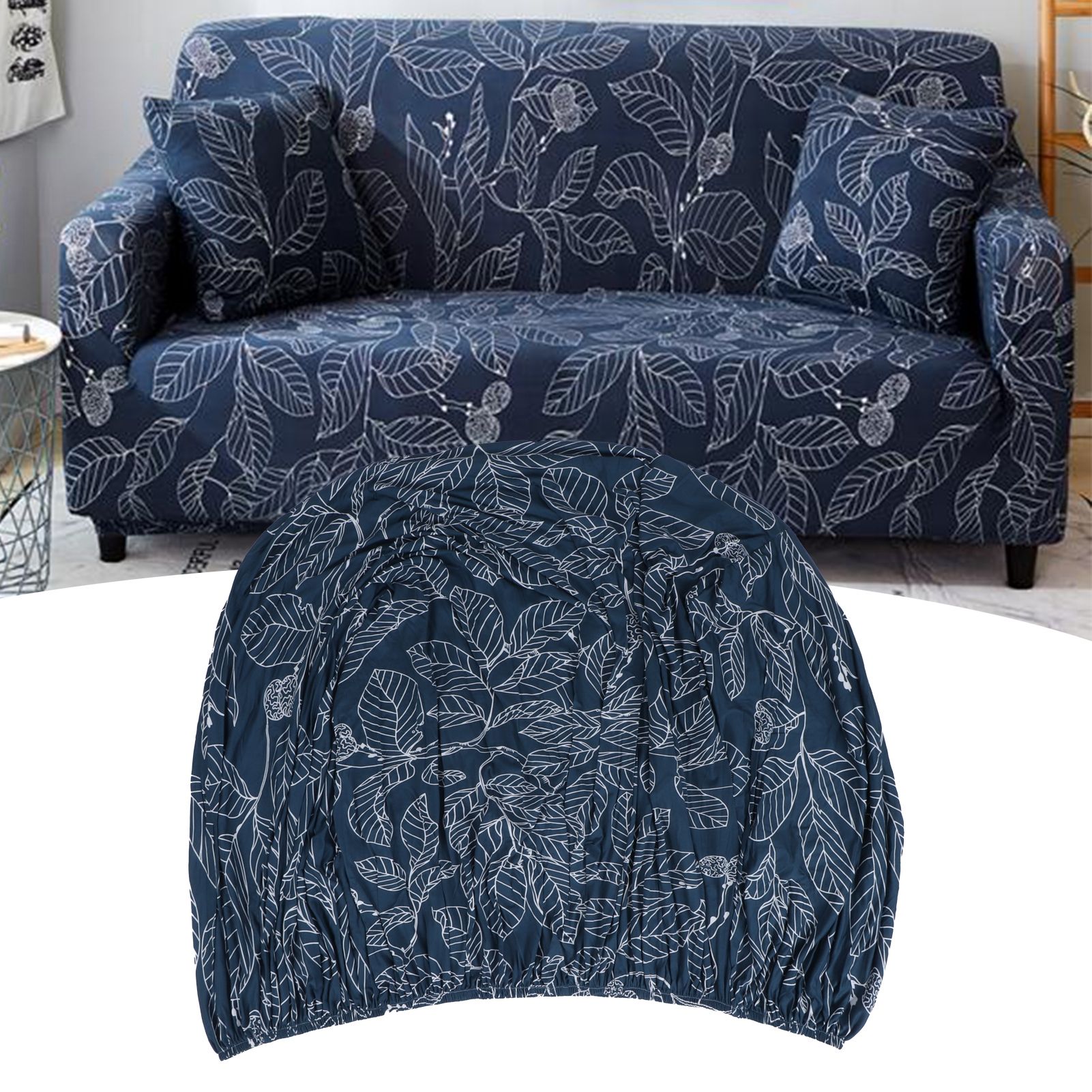 Blue Leaves Soft Elastic Sofa Cover Washable Sofa Slipcover Furniture view 9
