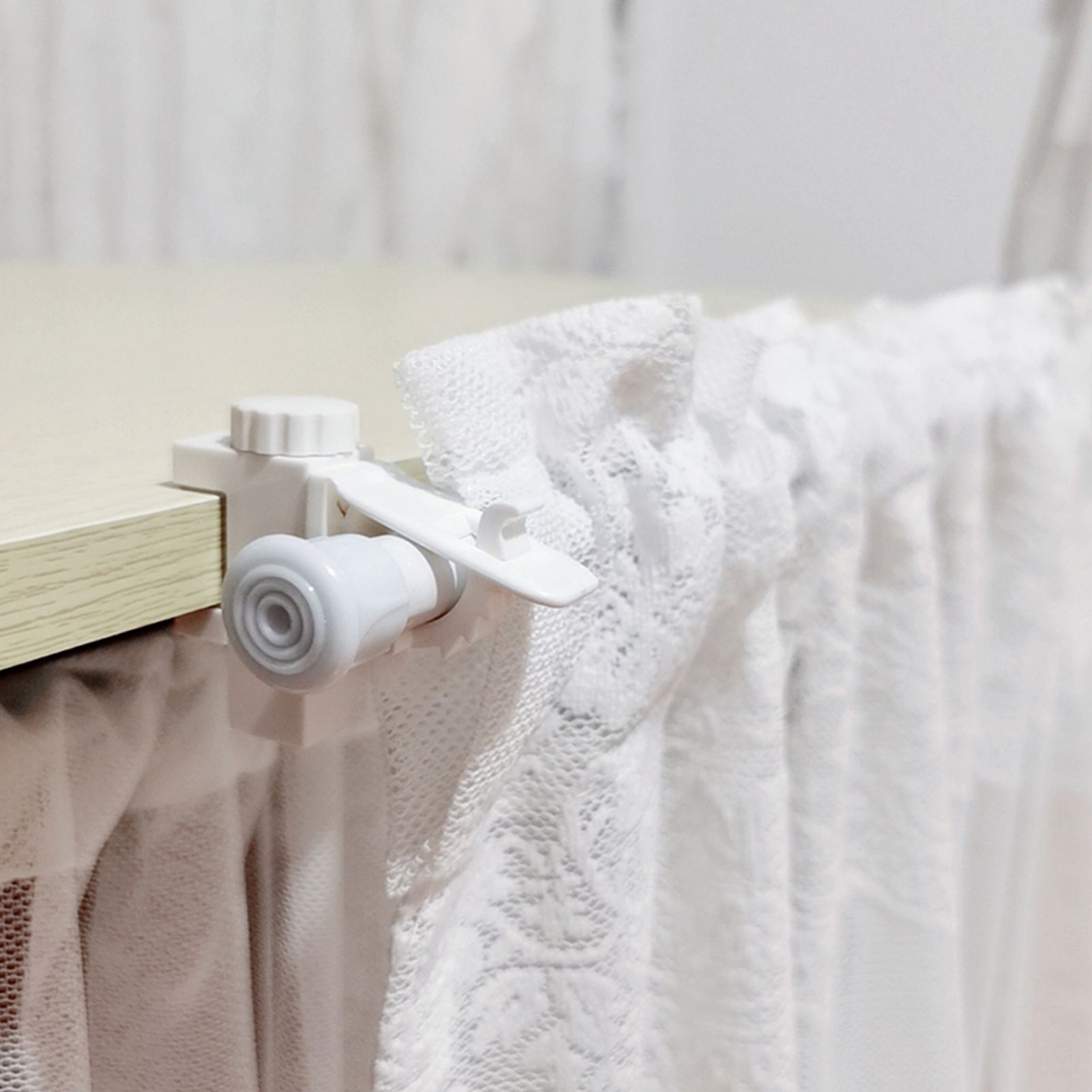 Curtain Rod Pole Holder Multipurpose Hanging Rod Clamp Hanger Organizer view 15