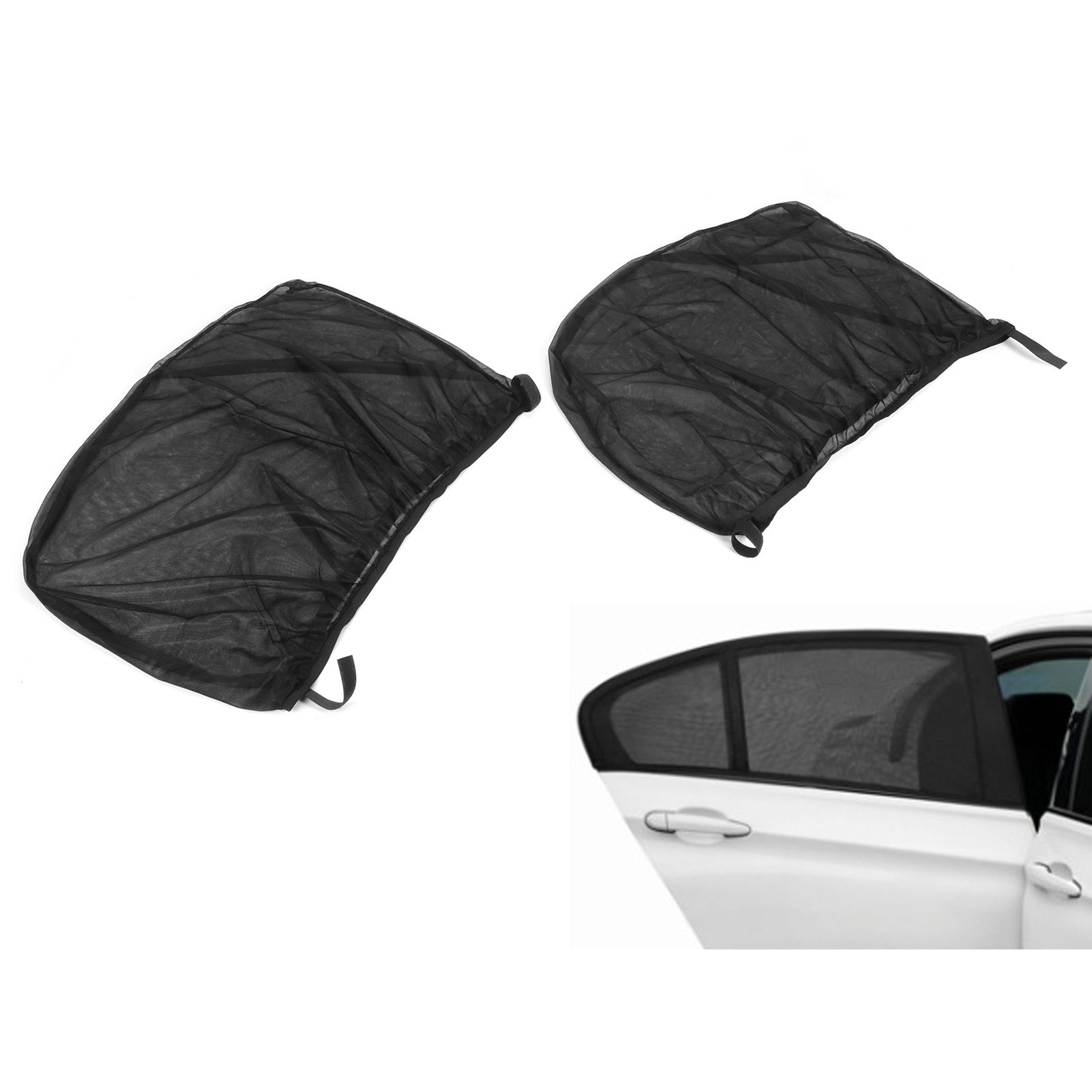 2Pcs Car Sun Shade UV Protection Anti Mosquito Car Rear Side Window Mesh view 11