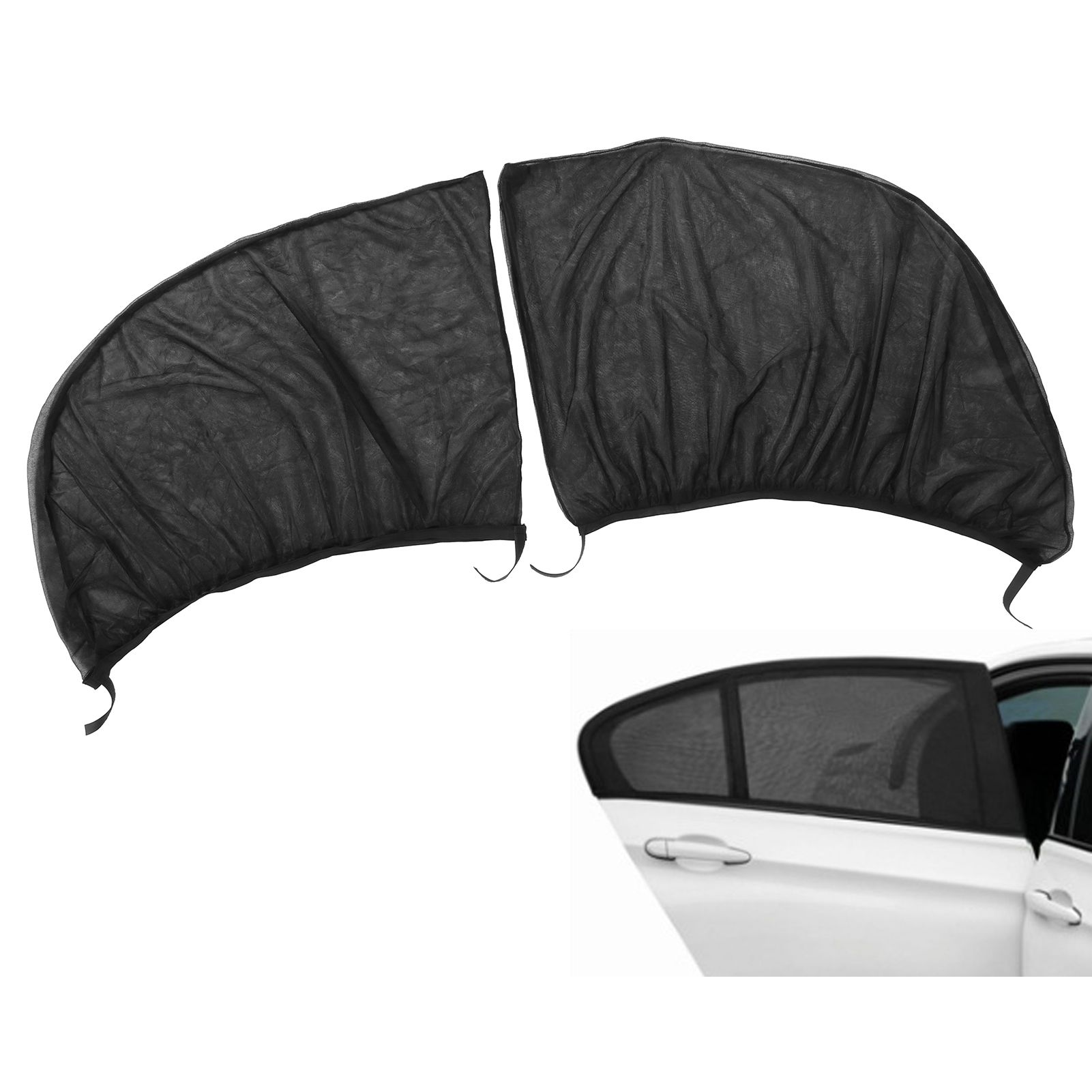 2Pcs Car Sun Shade UV Protection Anti Mosquito Car Rear Side Window Mesh view 11