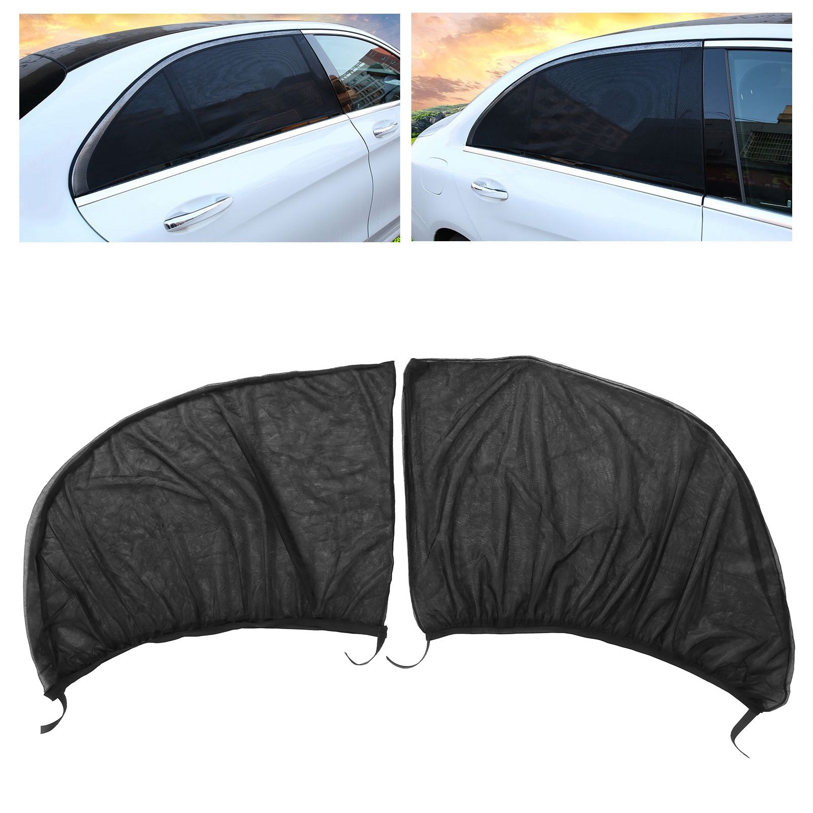 2Pcs Car Sun Shade UV Protection Anti Mosquito Car Rear Side Window Mesh view 12