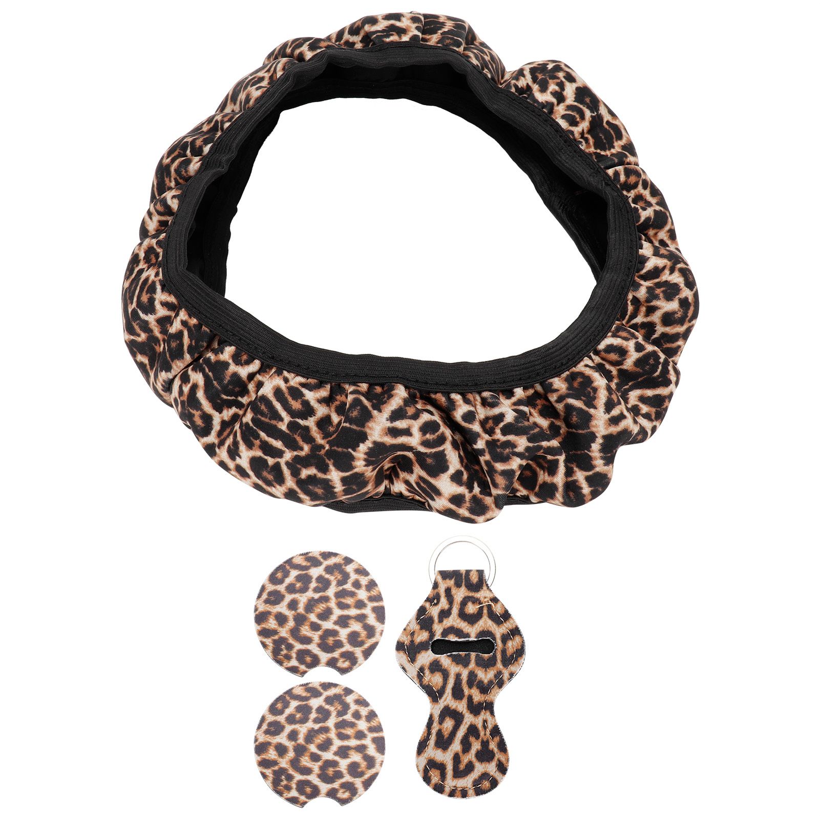 4PCS Universal Steering Wheel Cover Cup Holder Coasters Keyring Set Car view 10