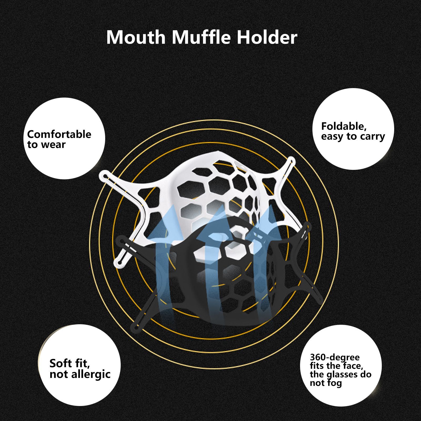 Mouth Muffle Bracket Reusable Washable Breathing Mouth Muffle Support Frame view 13