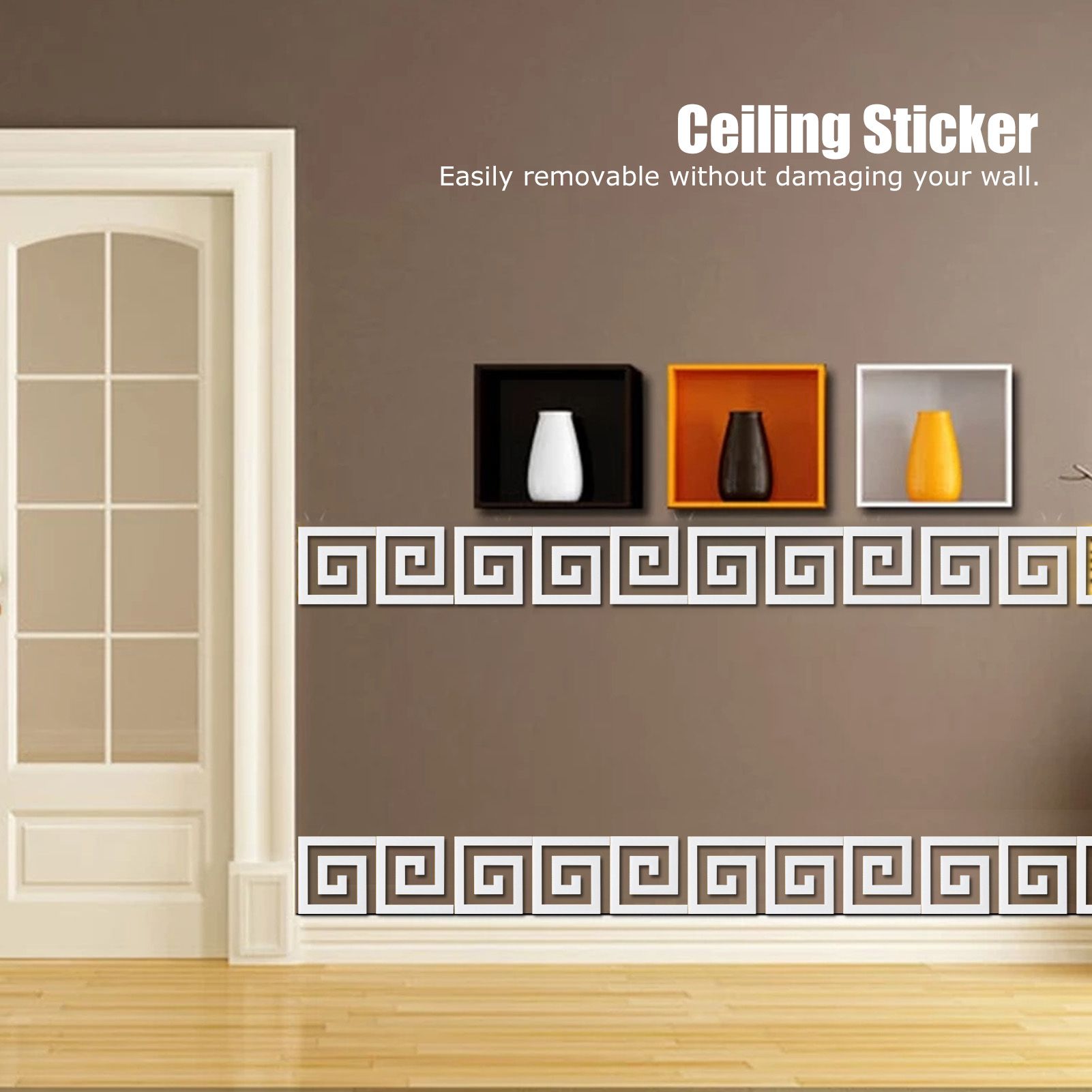 10Pcs 5x5CM DIY Waist Line Mirror Sticker Modern Acrylic Wall Stickers for view 14