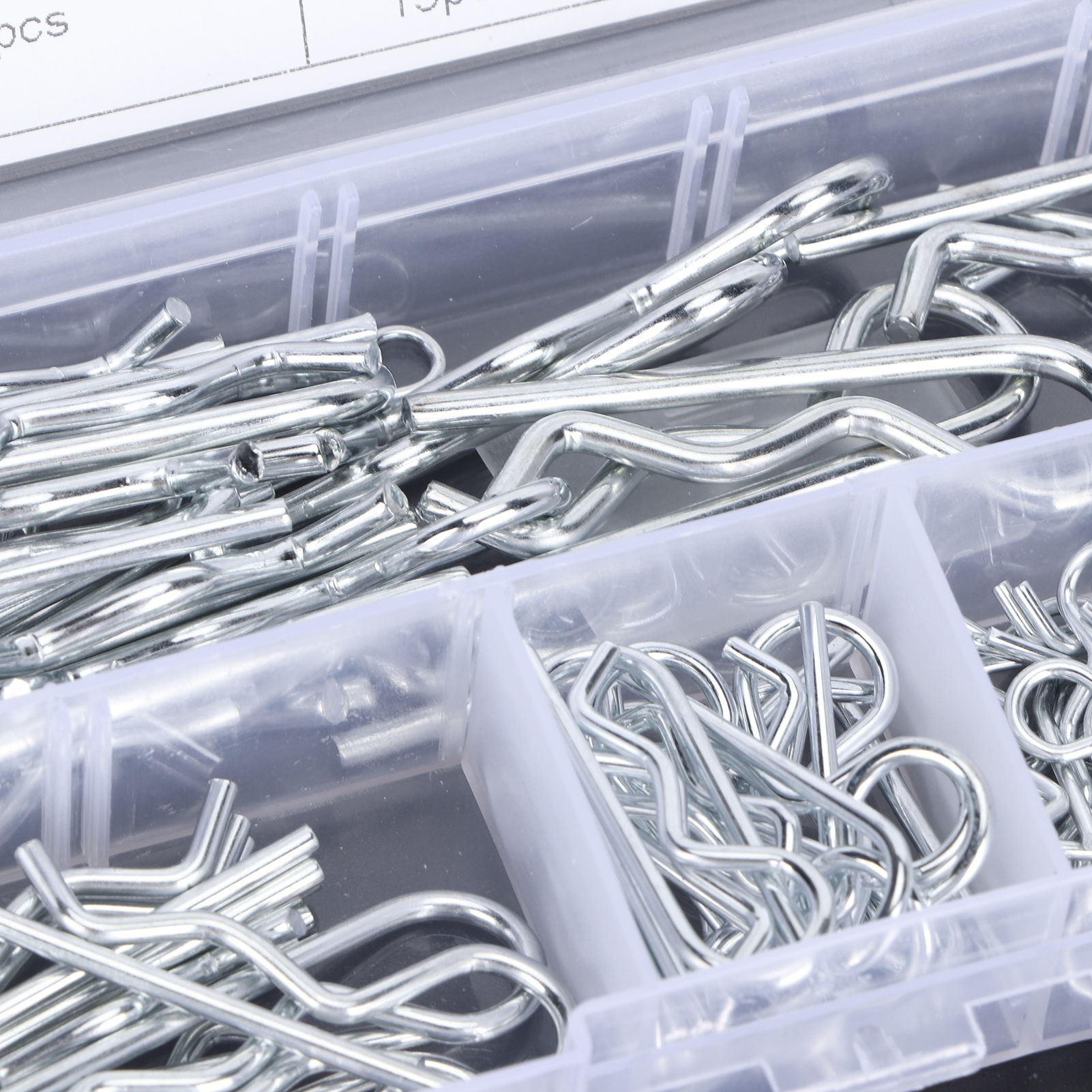 100Pcs R Cotter Pins Tractor Pin Clips with Plastic Box Assortment Kit view 13