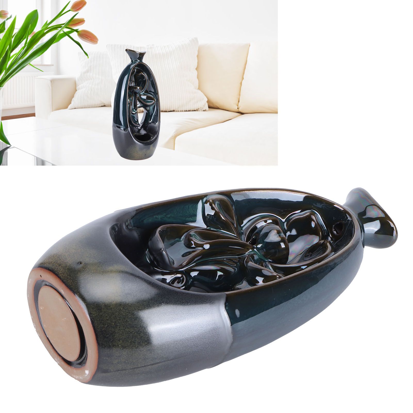 Incense Burner Ceramic Backflow Incense Holder for Teahouse Home Office Decoration view 12