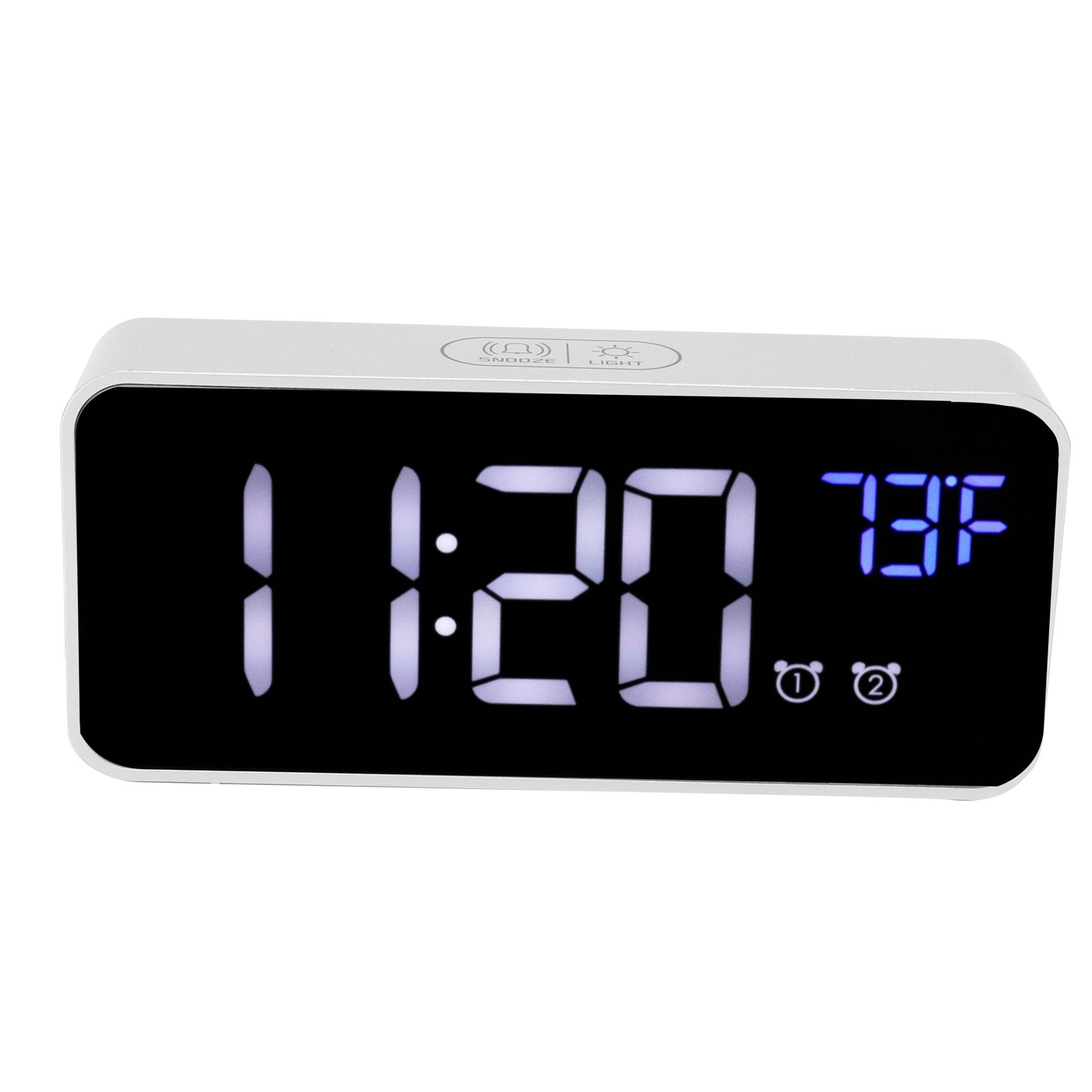 LED Digital Alarm Clock Thermometer with Snooze USB Charging Bedroom Office view 3