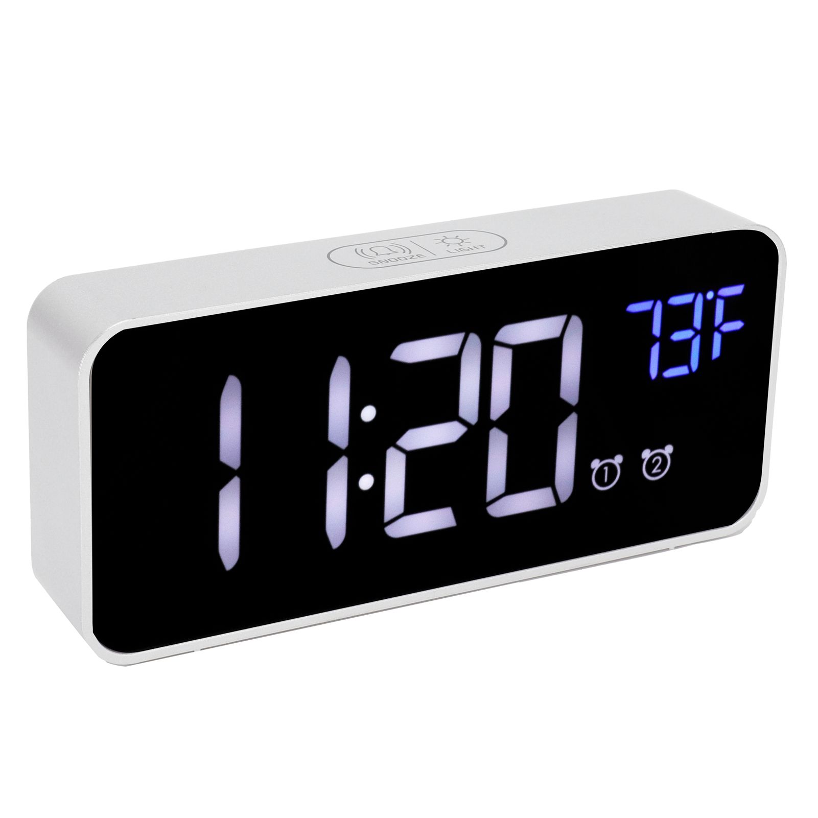 LED Digital Alarm Clock Thermometer with Snooze USB Charging Bedroom Office view 4