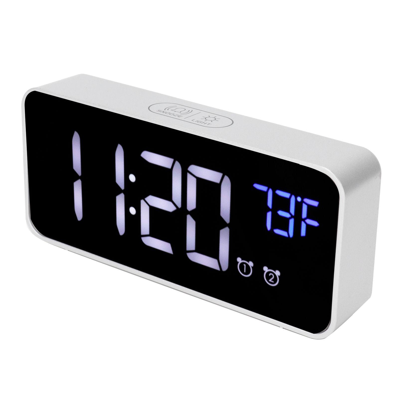 LED Digital Alarm Clock Thermometer with Snooze USB Charging Bedroom Office view 5