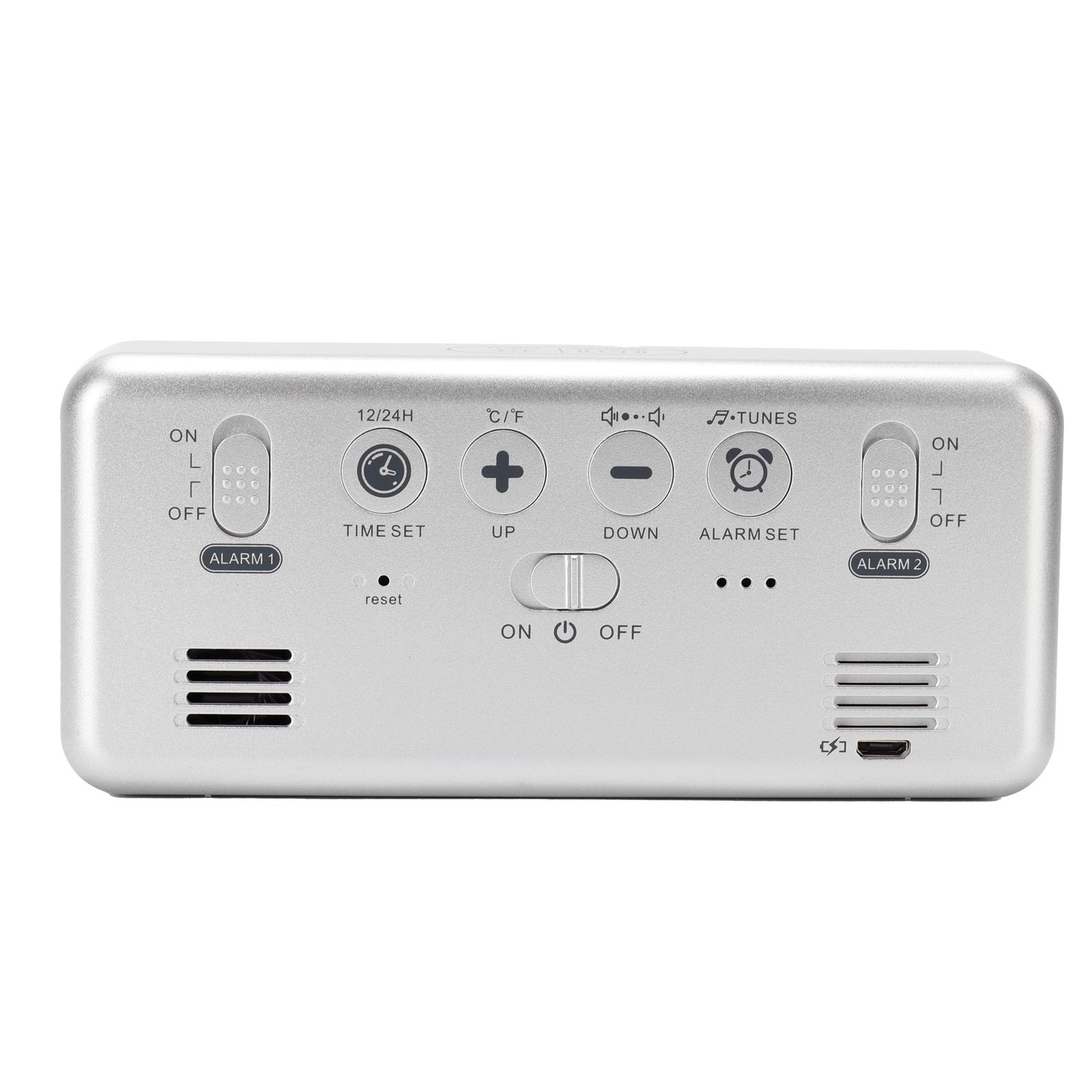 LED Digital Alarm Clock Thermometer with Snooze USB Charging Bedroom Office view 13