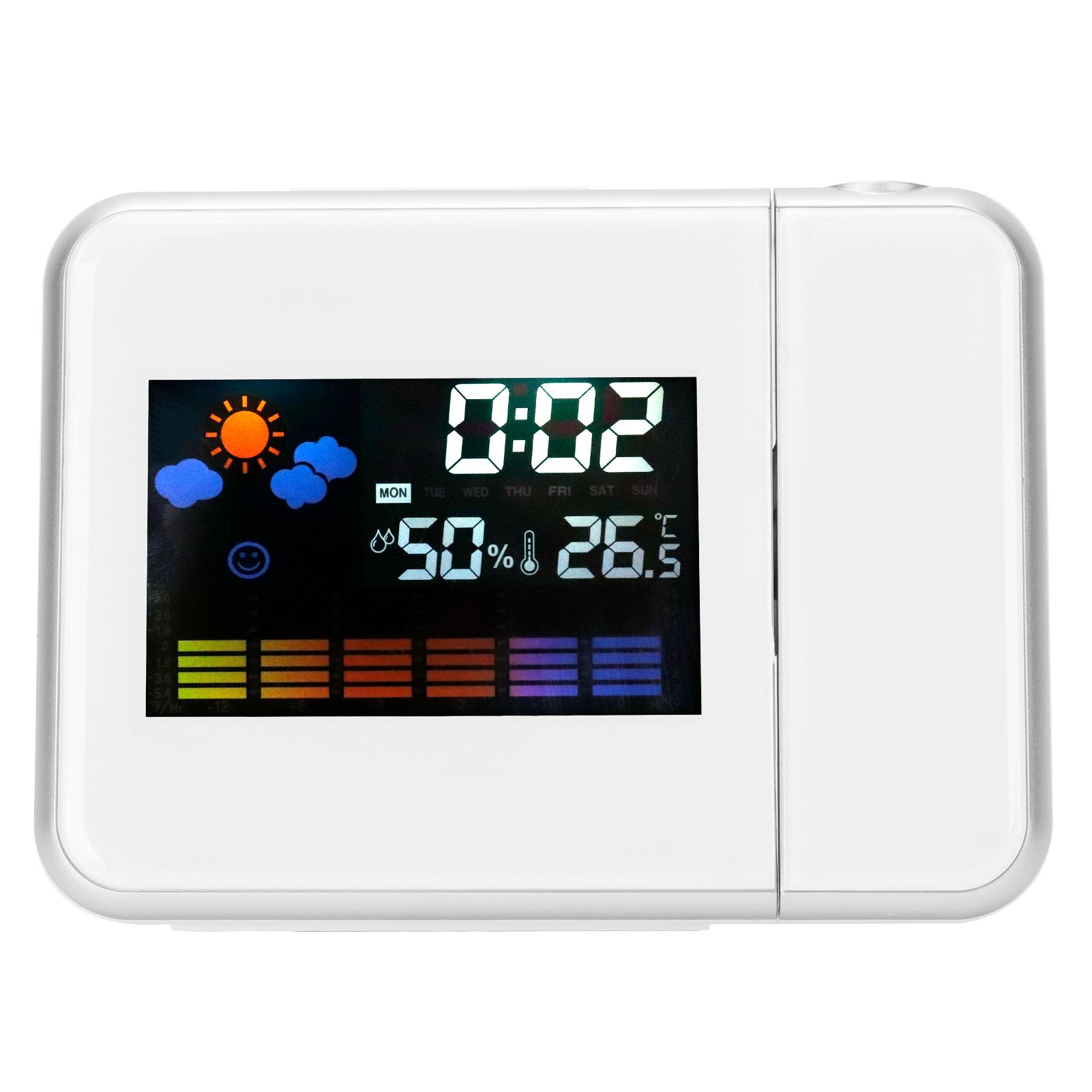 Indoor Projection LED Clock Thermometer Hygrometer Weather Forecast Snooze view 5