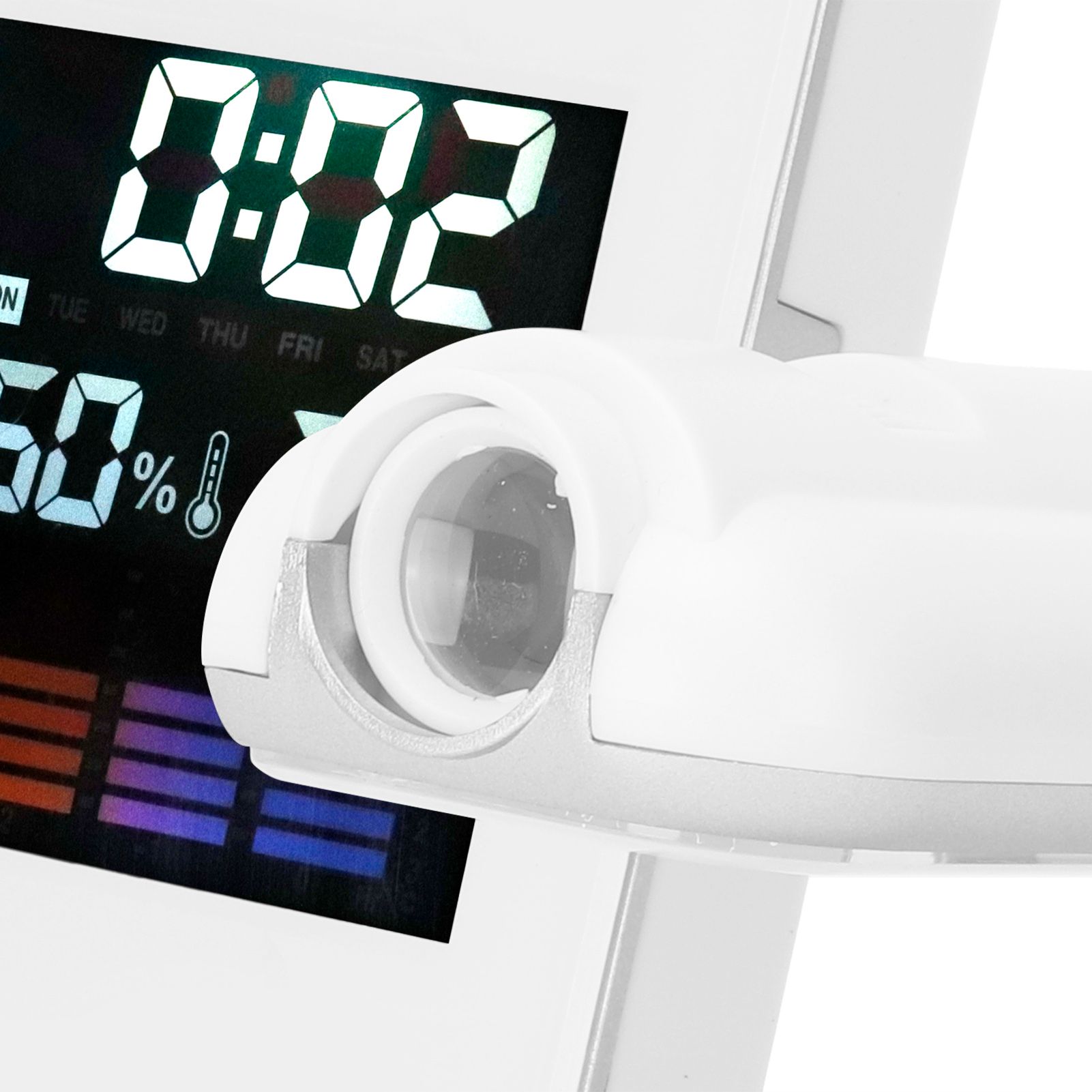 Indoor Projection LED Clock Thermometer Hygrometer Weather Forecast Snooze view 13