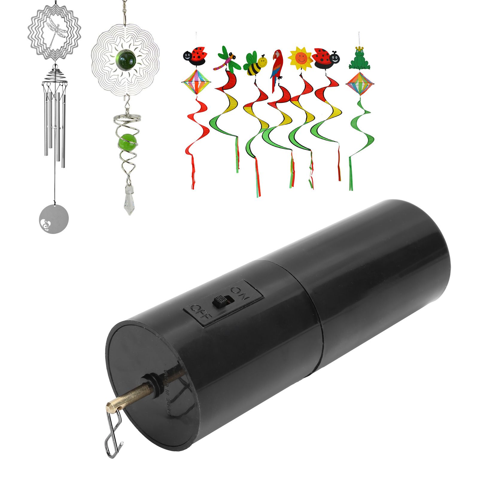 Hanging Black Rotating Motor for Wind Chimes Mobile Battery Operated Garden view 12