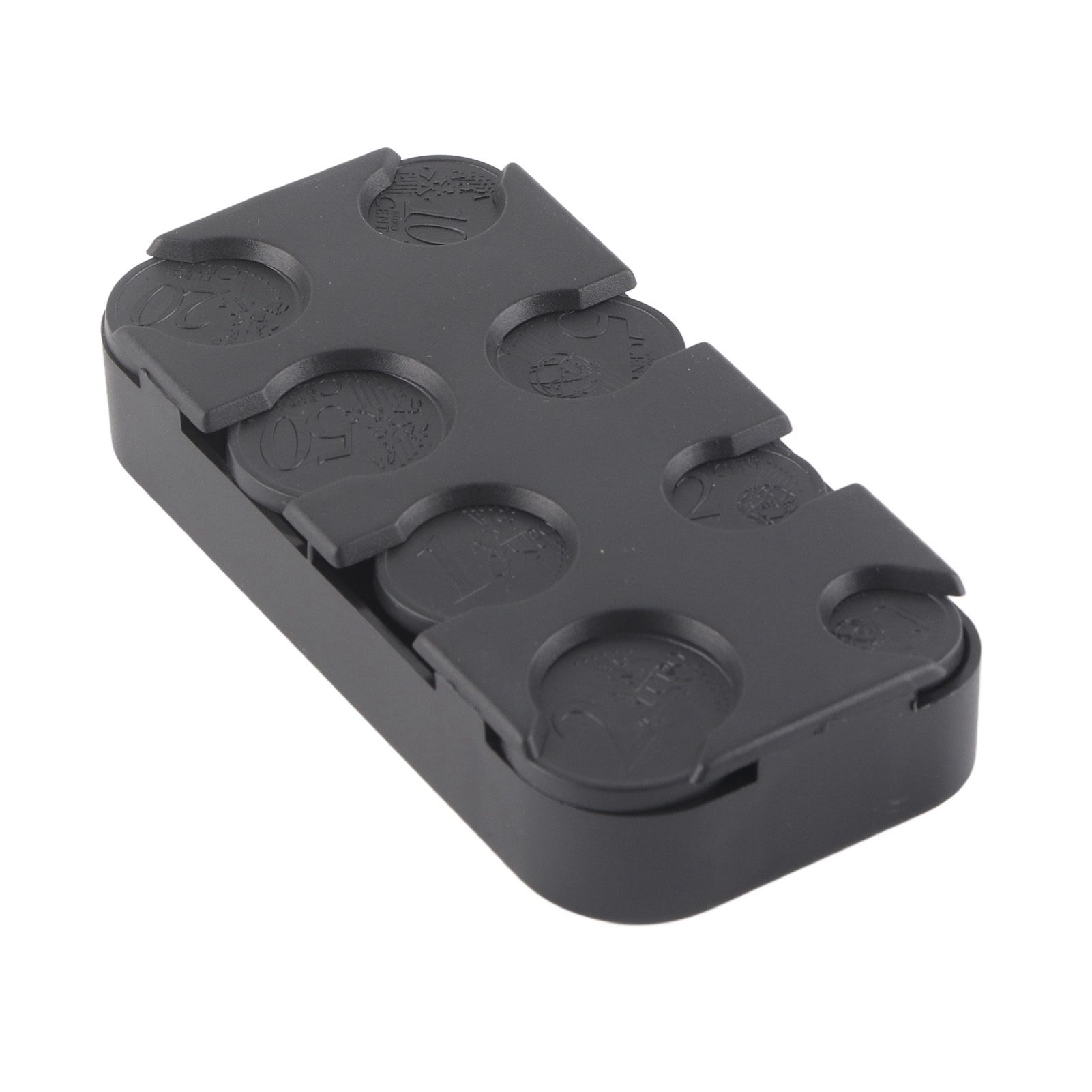 Rectangle Euro Coin Dispenser Plastic Coin Holders Storage Box Organizer Car Use view 6