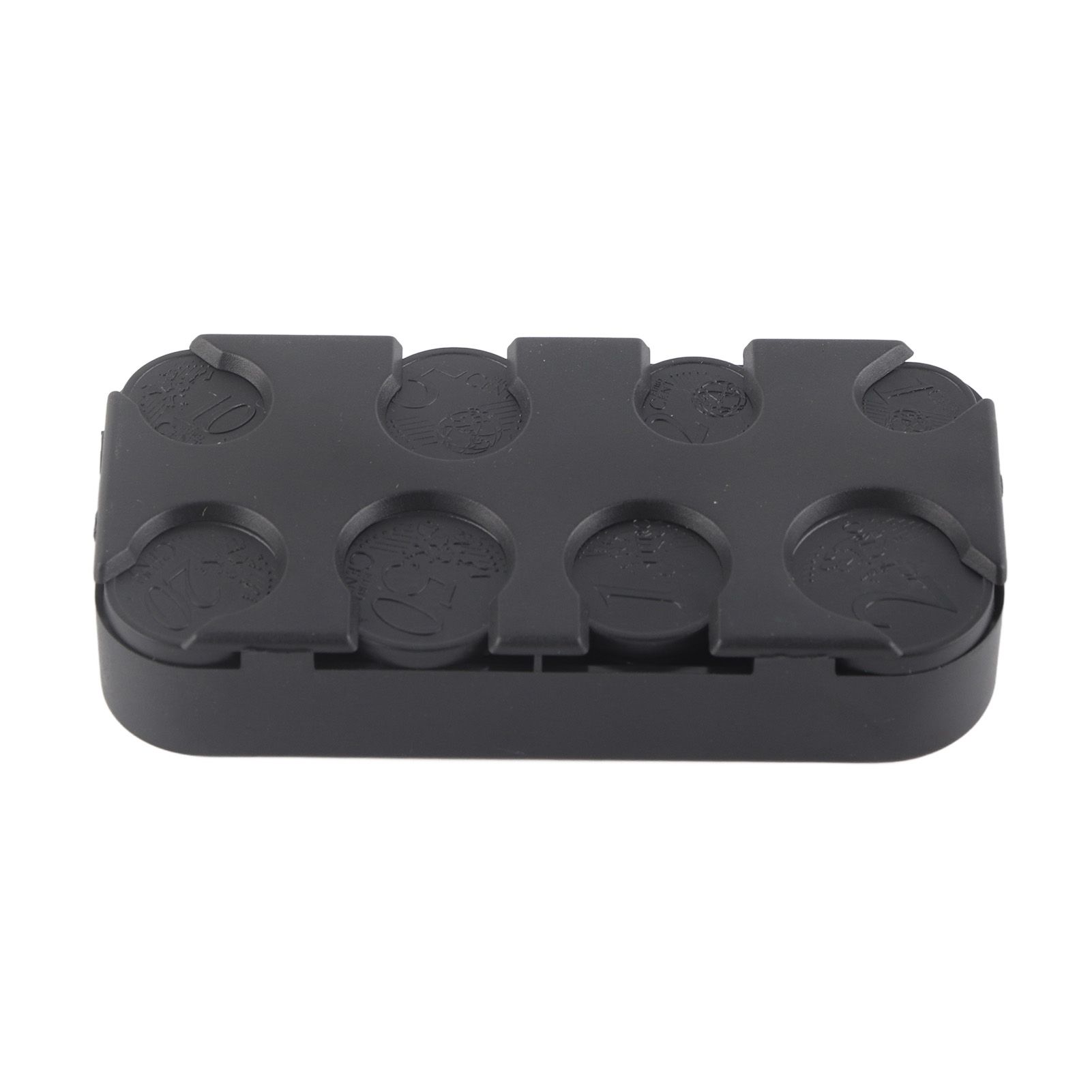 Rectangle Euro Coin Dispenser Plastic Coin Holders Storage Box Organizer Car Use view 8
