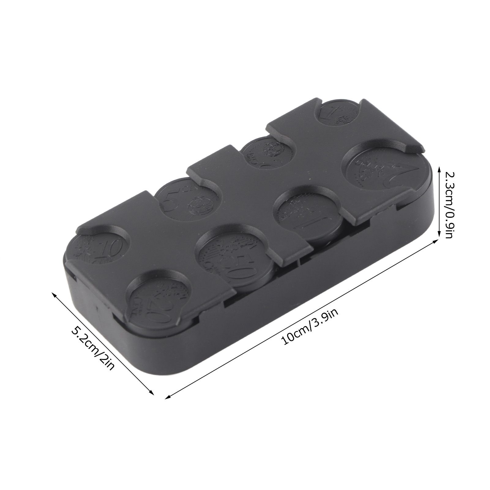 Rectangle Euro Coin Dispenser Plastic Coin Holders Storage Box Organizer Car Use view 15
