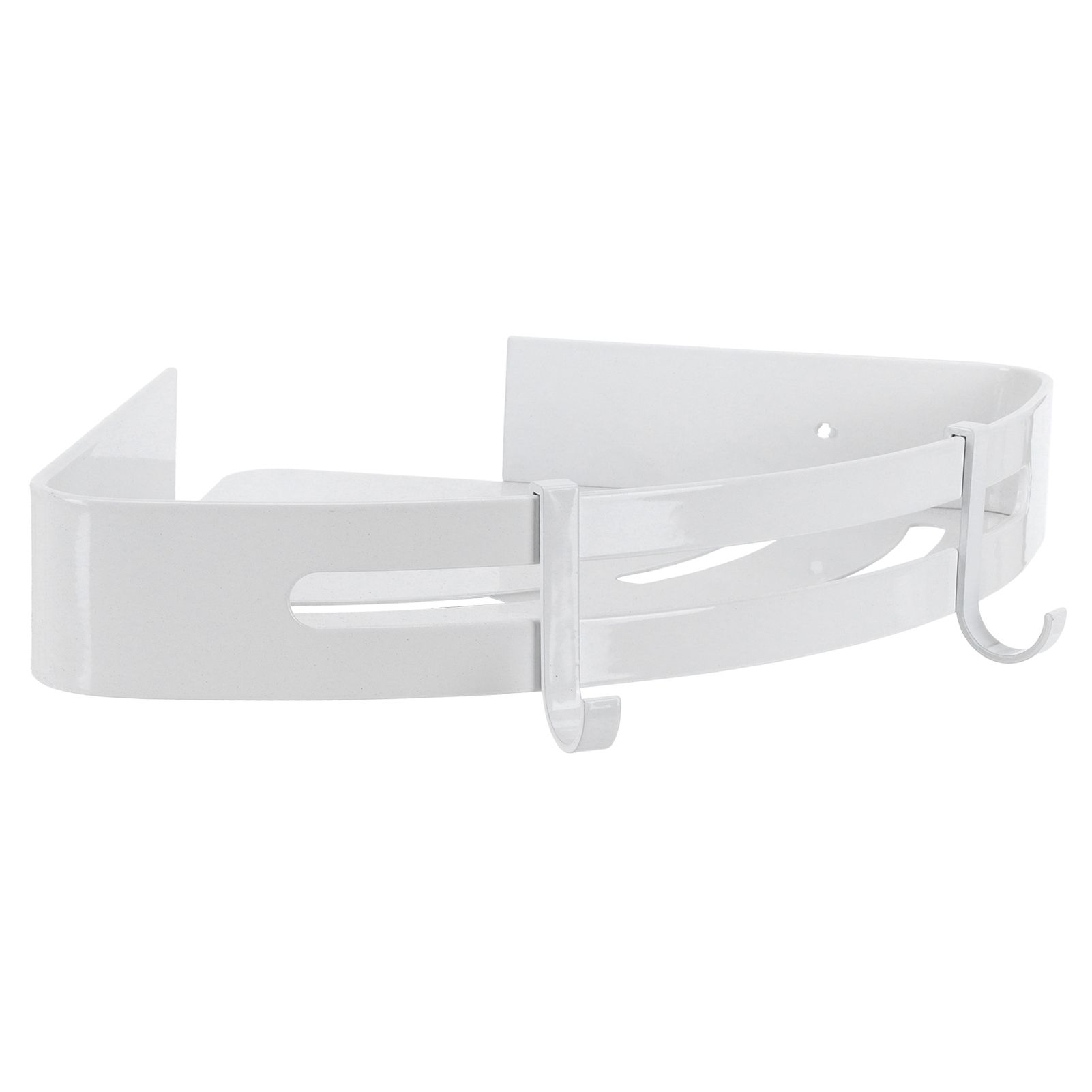 White Toilet Triangular Basket Hotel Bathroom Single Layer Aluminum Shelf for view 2
