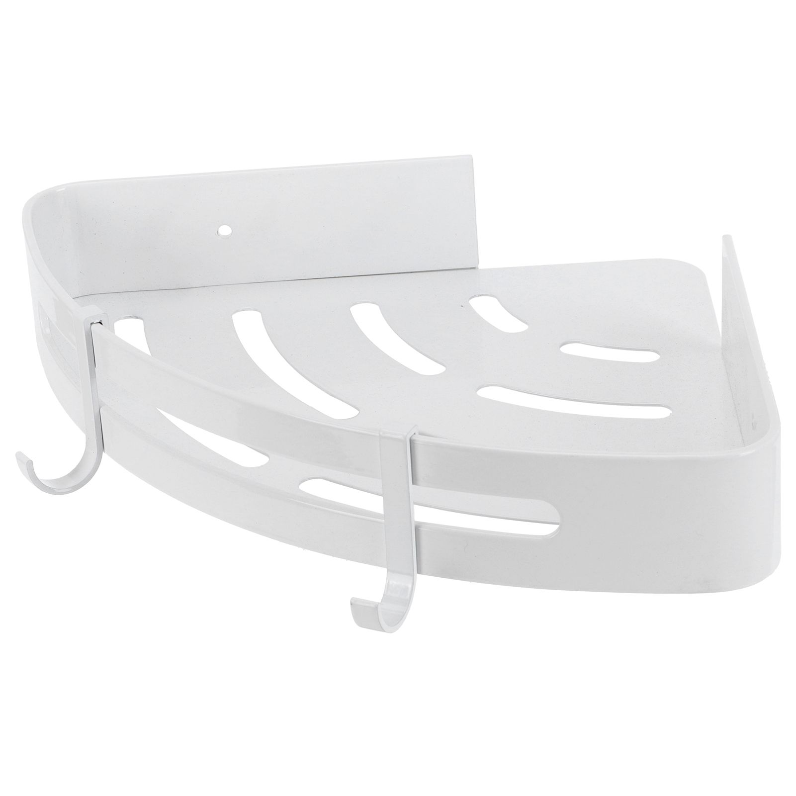 White Toilet Triangular Basket Hotel Bathroom Single Layer Aluminum Shelf for view 3