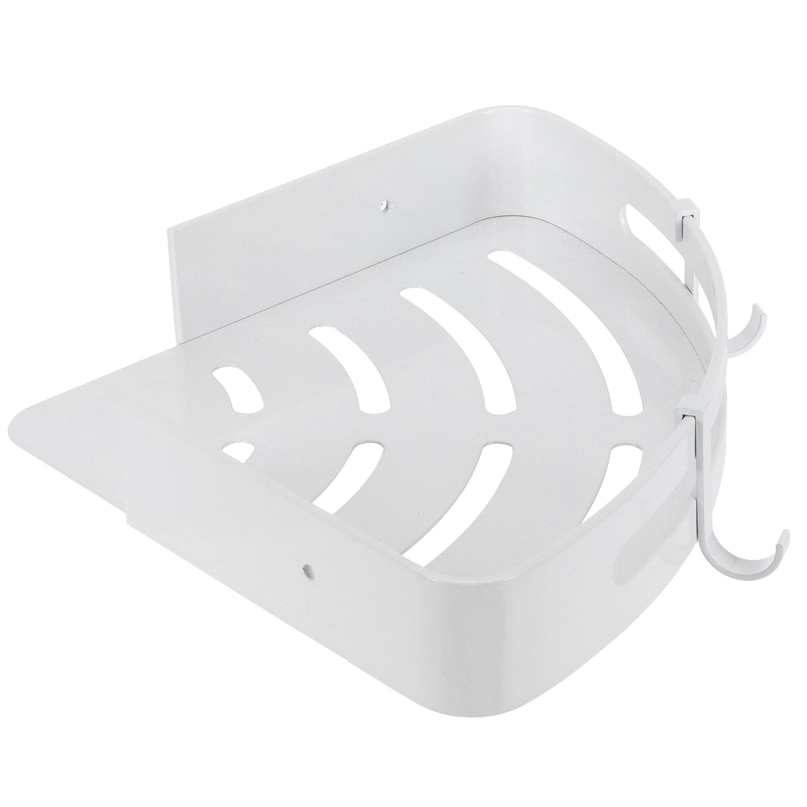 White Toilet Triangular Basket Hotel Bathroom Single Layer Aluminum Shelf for view 5