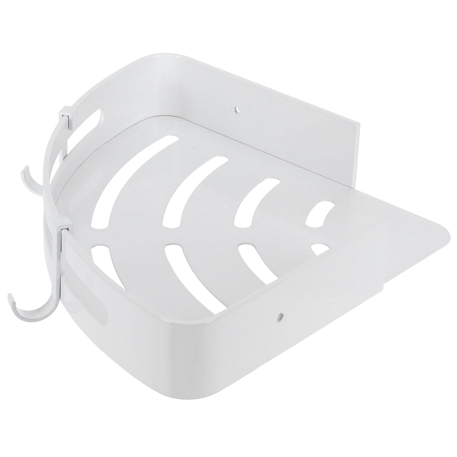 White Toilet Triangular Basket Hotel Bathroom Single Layer Aluminum Shelf for view 9