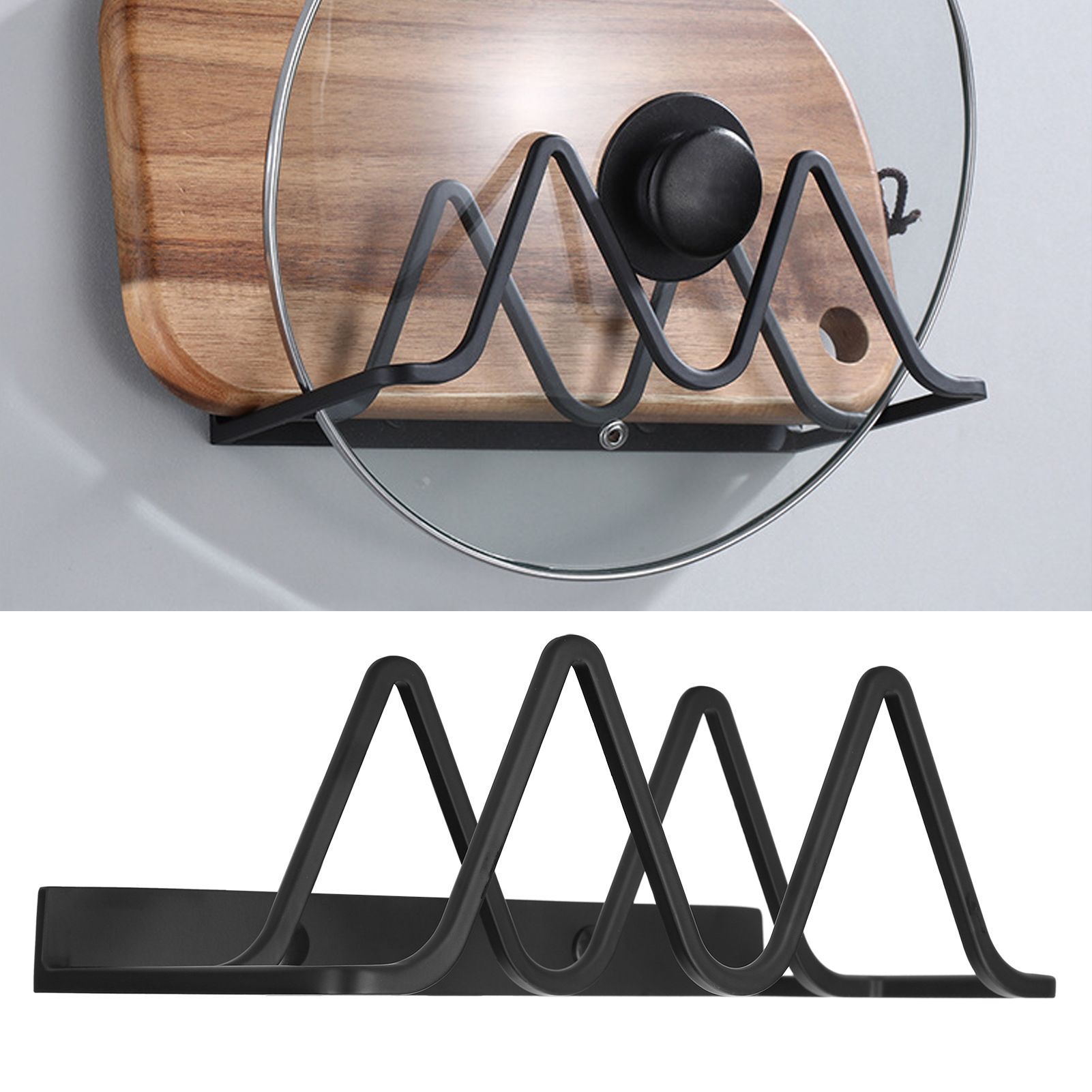 Space Aluminum Cutting Board Storage Rack Holder Pan Pot Lid Organizer for view 12