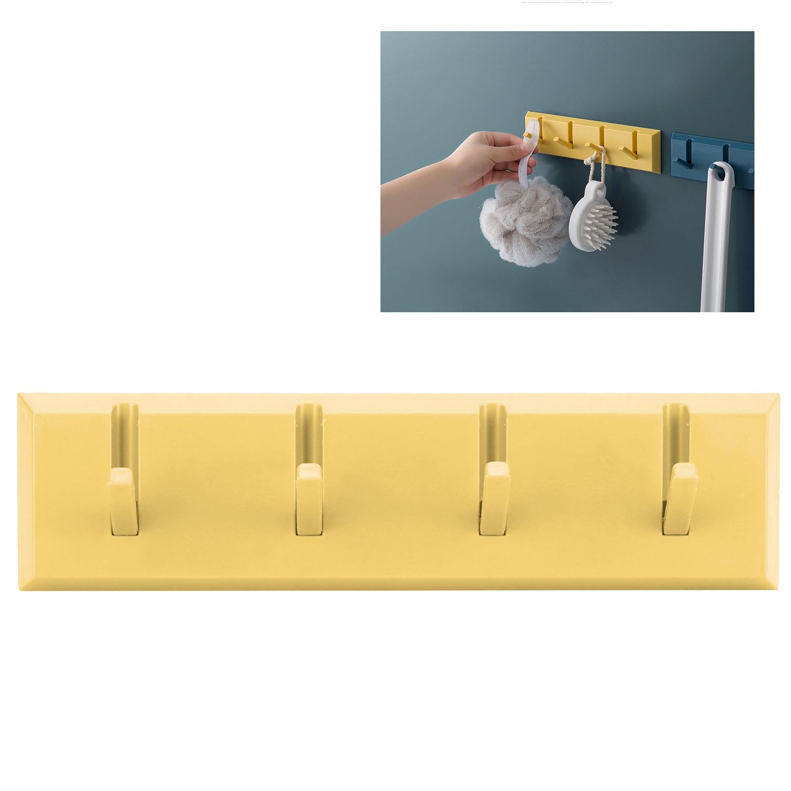Wall Row Hook Punch Free Coat Key Holder Door Hat Hanger for Bathroom Wall view 11