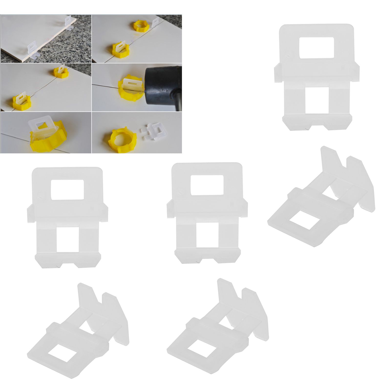 100PCS Tile Leveling System Clips FG4 Type Tiles Leveler Spacers Floor view 12