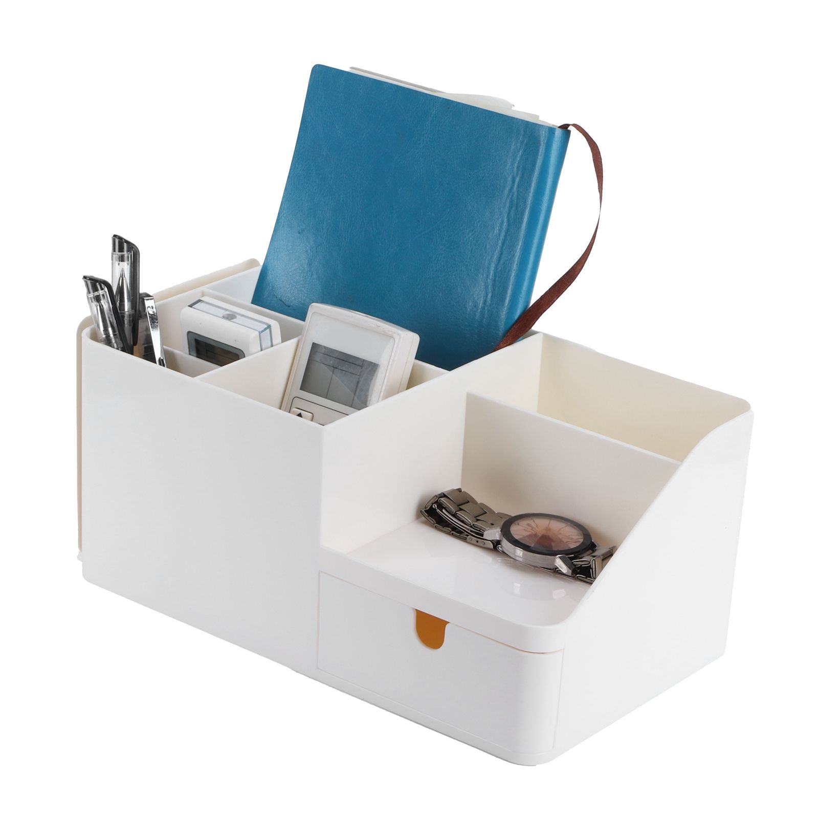 Drawer Type Desk Storage Box Book Stand Stationery Remote Control Holder for view 10