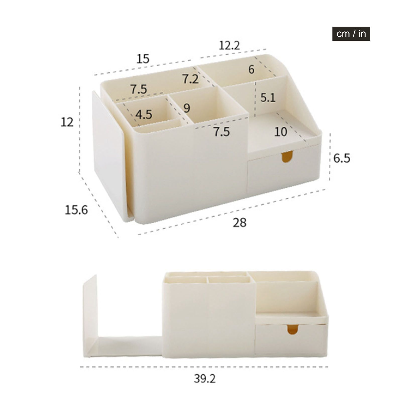 Drawer Type Desk Storage Box Book Stand Stationery Remote Control Holder for view 15