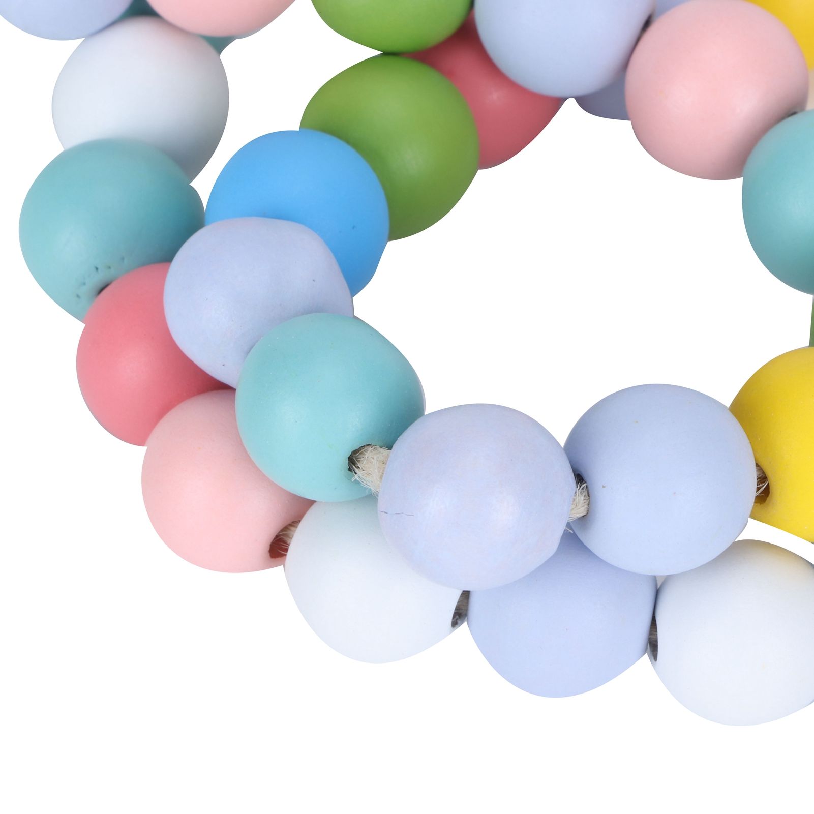 Easter Wood Bead Garland Colorful Beads Pendant Ornament Home Room Decoration 85cm view 13