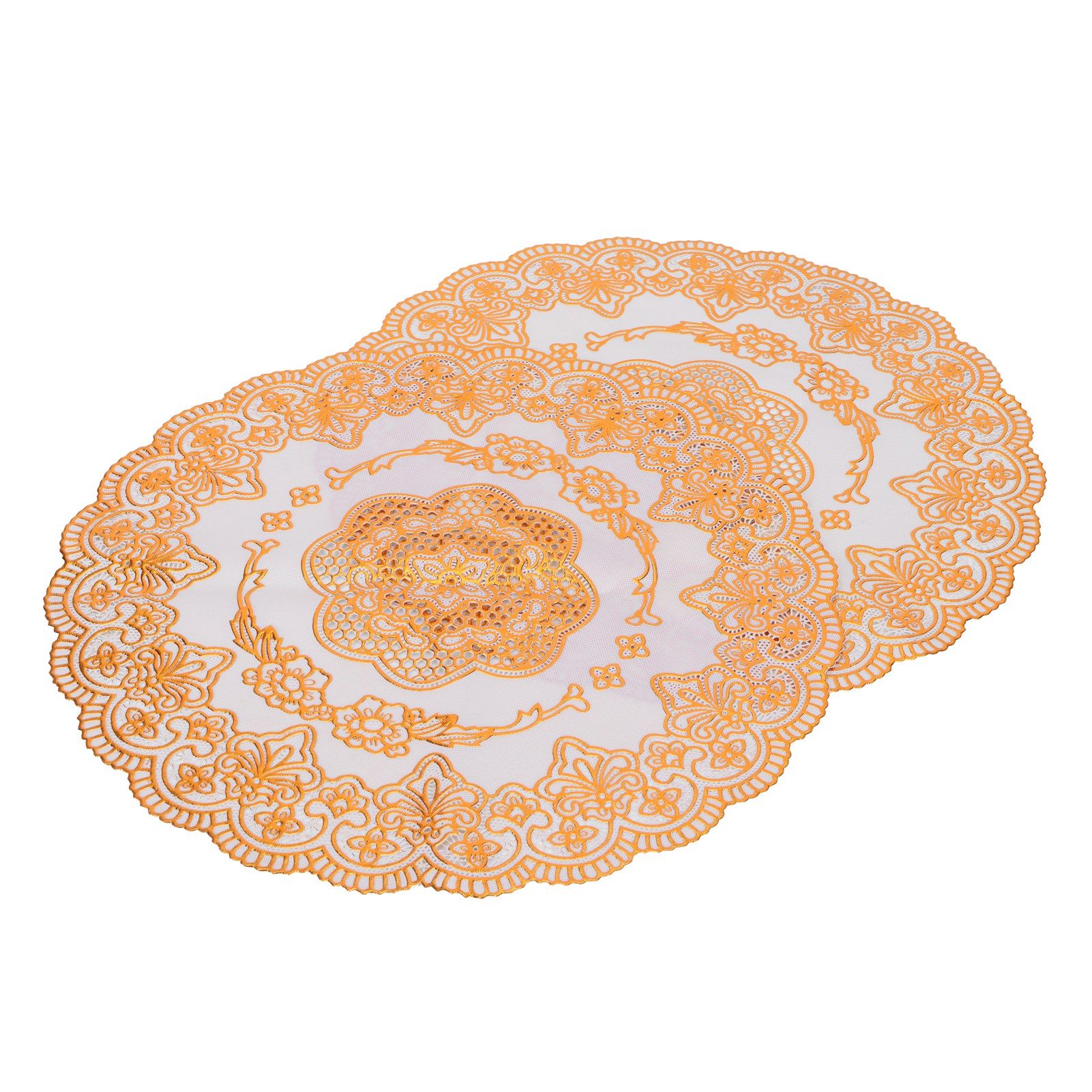 2PCS 30cmx30cm Table Mats Gold Dining Table Placemats for Wedding Party view 2