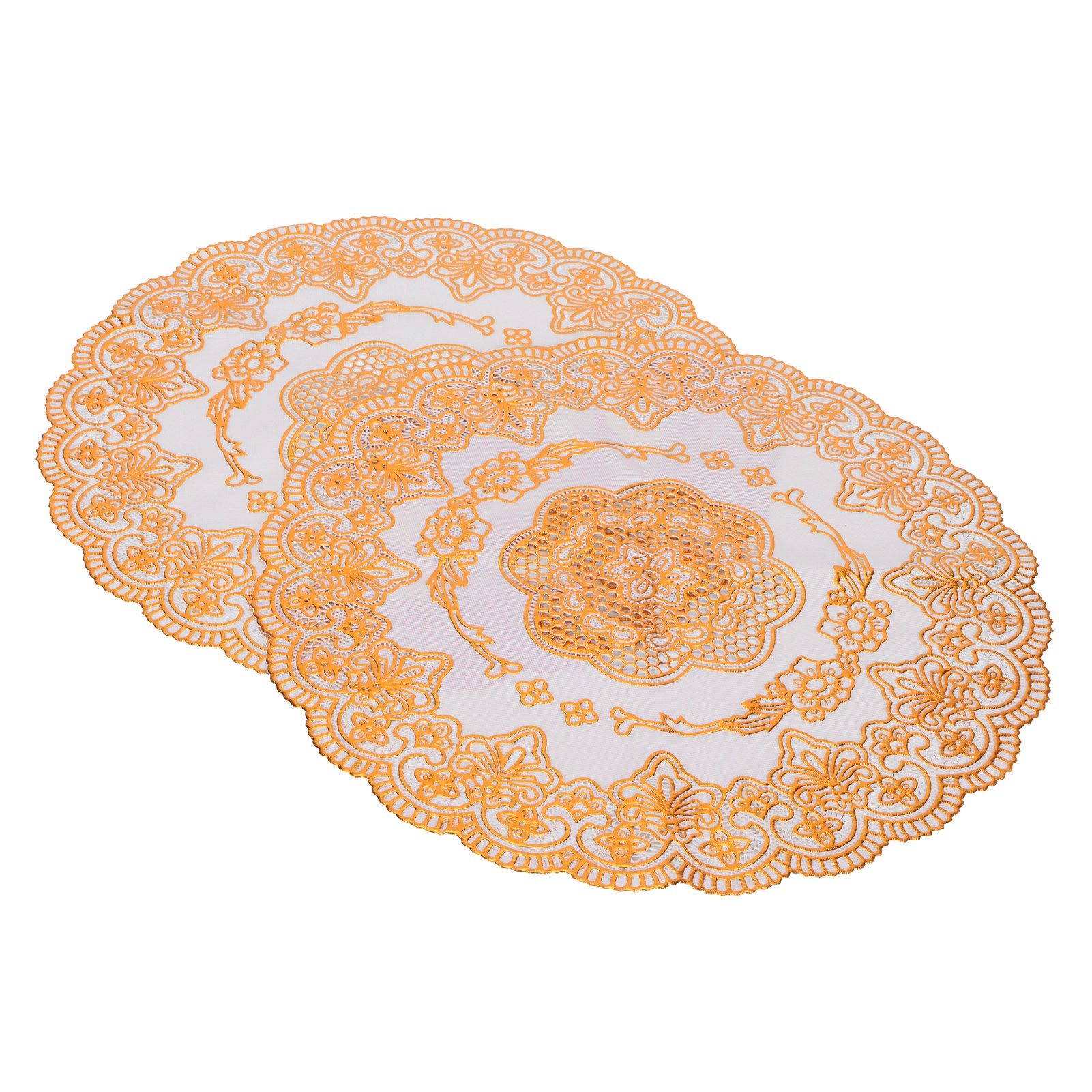2PCS 30cmx30cm Table Mats Gold Dining Table Placemats for Wedding Party view 3