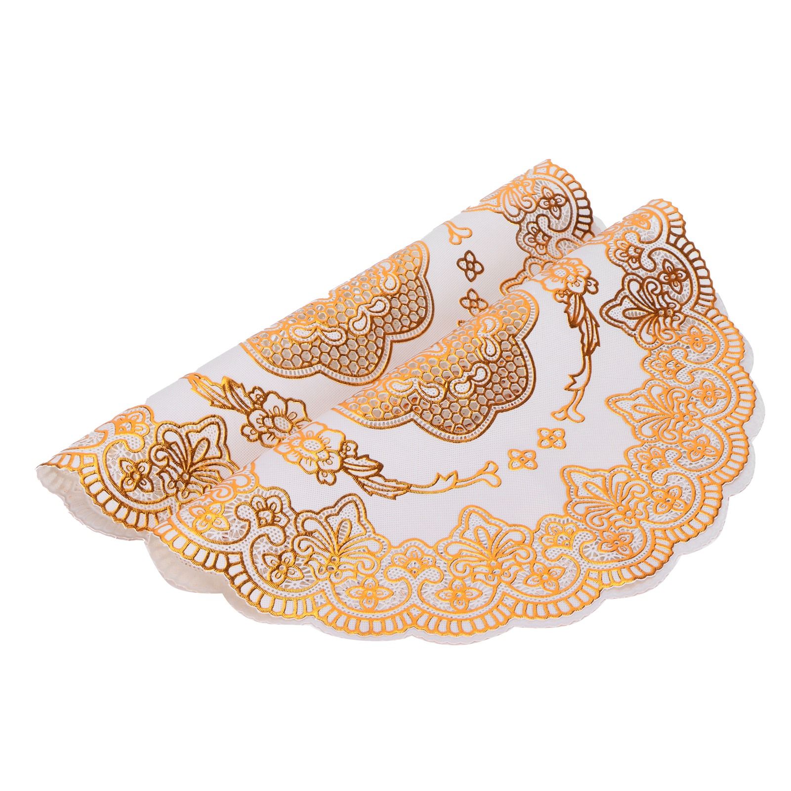 2PCS 30cmx30cm Table Mats Gold Dining Table Placemats for Wedding Party view 5