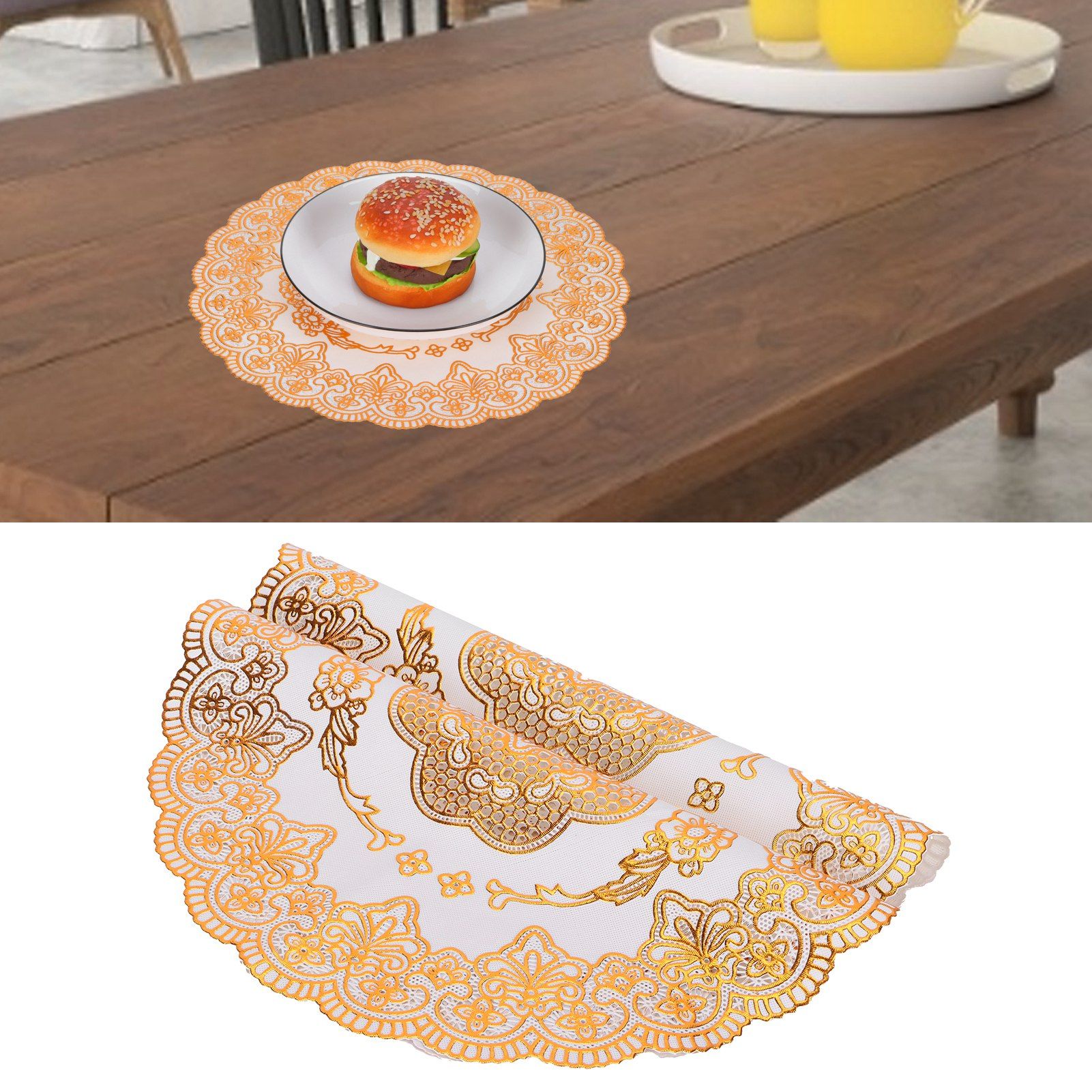 2PCS 30cmx30cm Table Mats Gold Dining Table Placemats for Wedding Party view 12