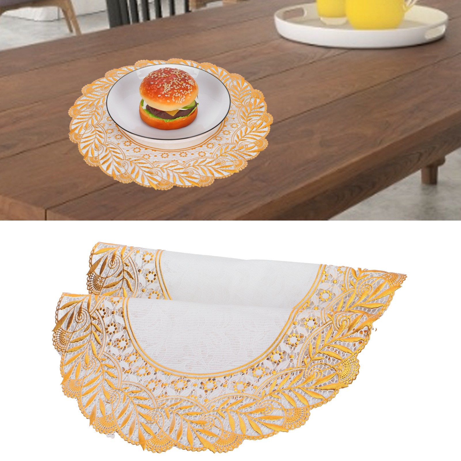 2PCS 30cmx30cm Table Mats Gold Dining Table Placemats for Wedding Party view 12