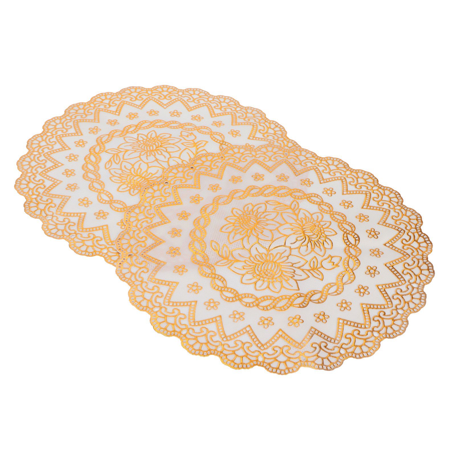 2PCS 30cmx30cm Table Mats Gold Dining Table Placemats for Wedding Party view 2