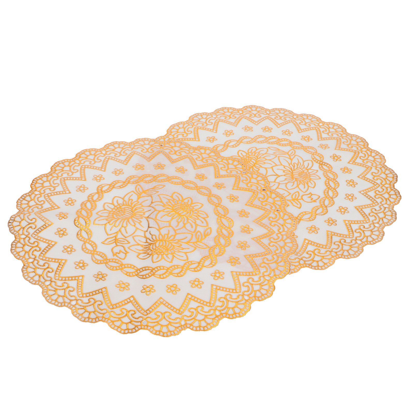 2PCS 30cmx30cm Table Mats Gold Dining Table Placemats for Wedding Party view 3