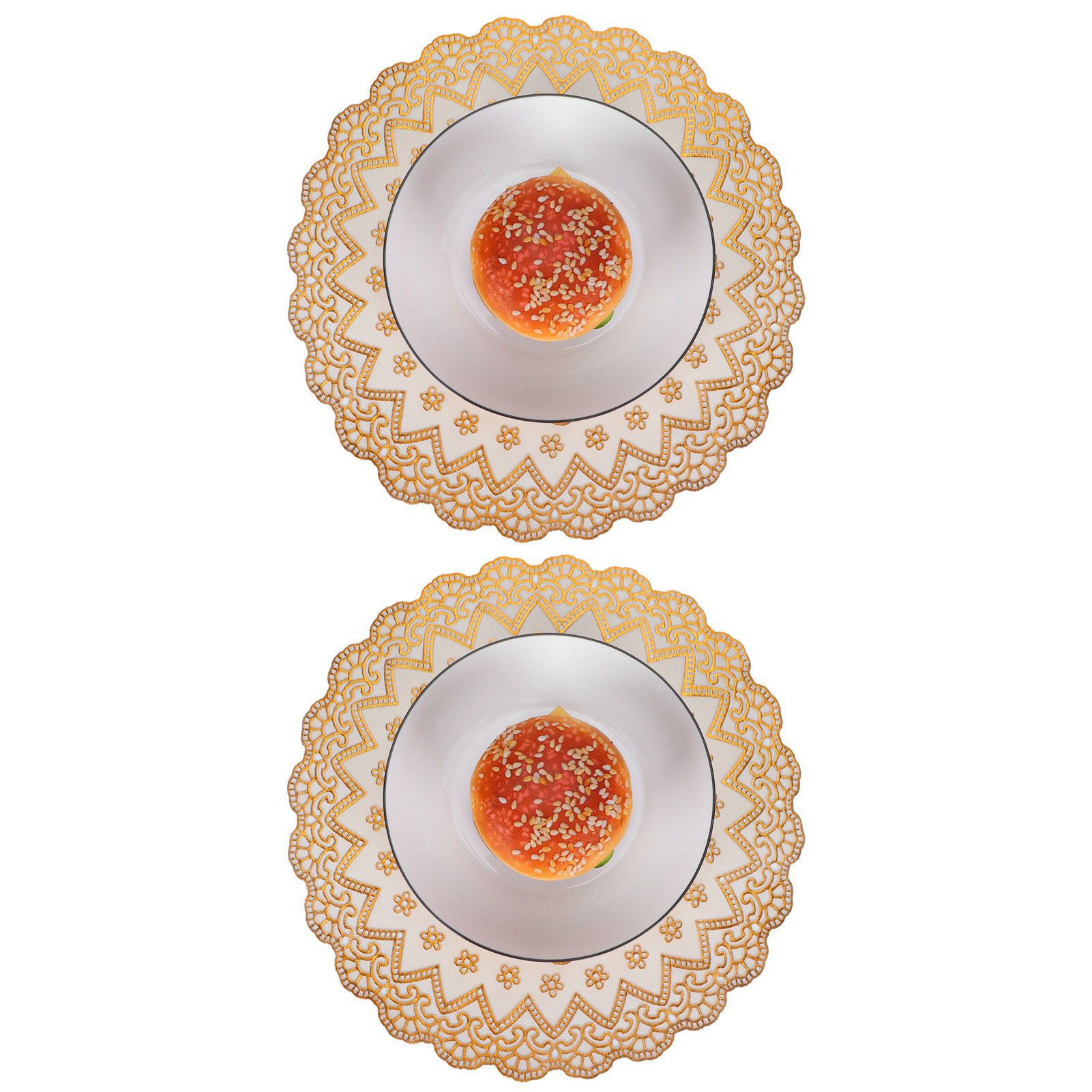 2PCS 30cmx30cm Table Mats Gold Dining Table Placemats for Wedding Party view 9