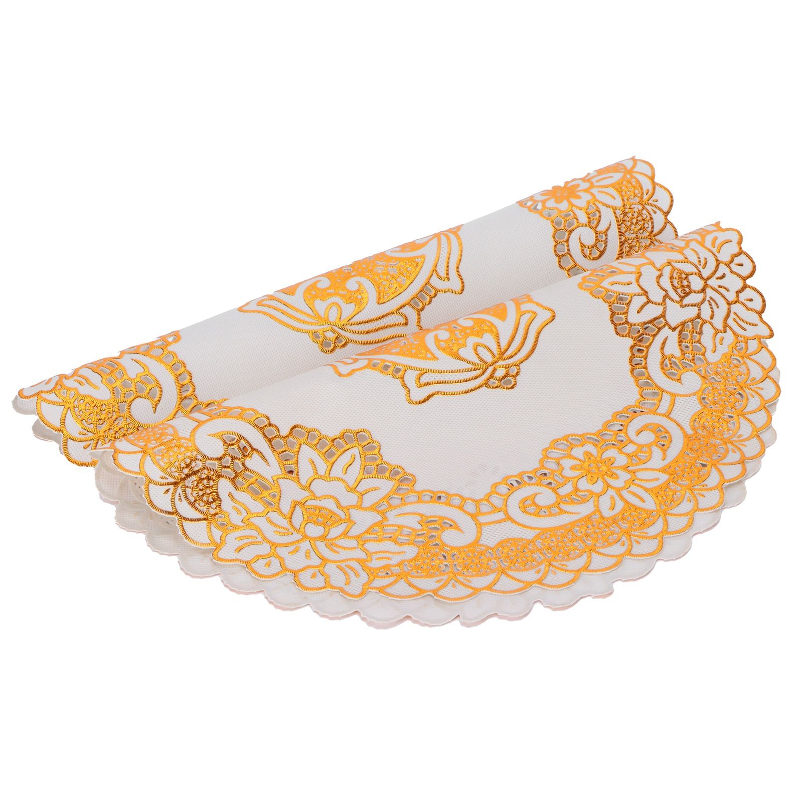 2PCS 30cmx30cm Table Mats Gold Dining Table Placemats for Wedding Party view 4