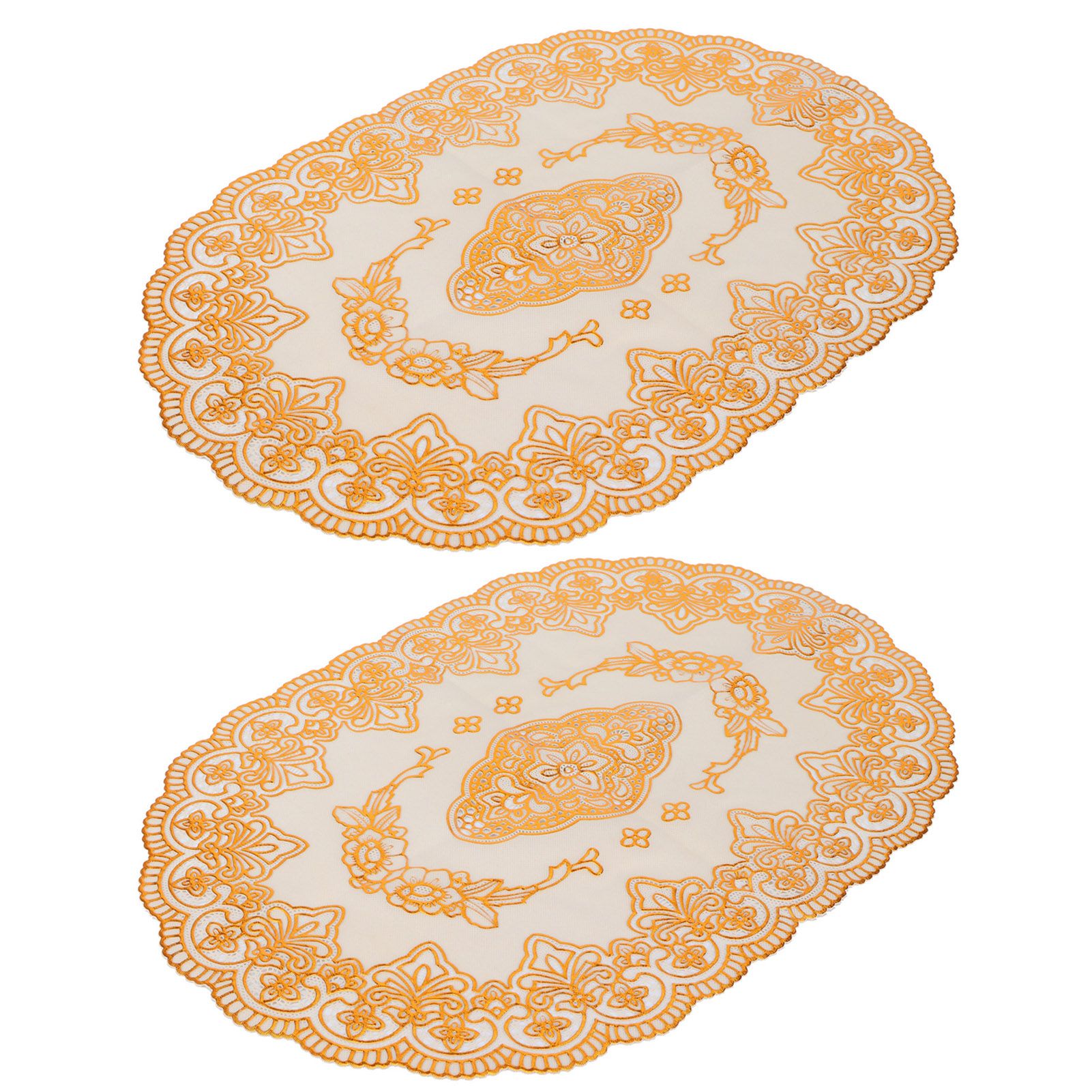 2Pcs PVC Table Mat Gold Placemats Cup Coaster Pad Kitchen Restaurant Wedding view 4